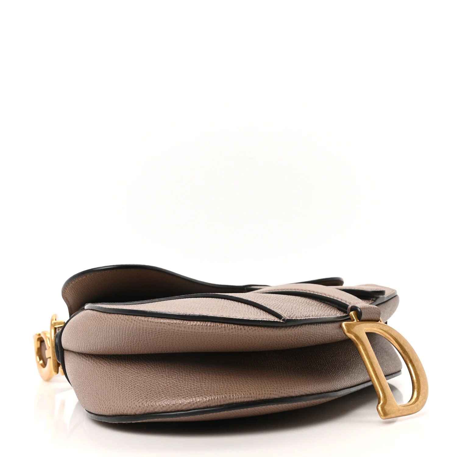 Grained Calfskin Saddle Bag Warm Taupe - Image 4