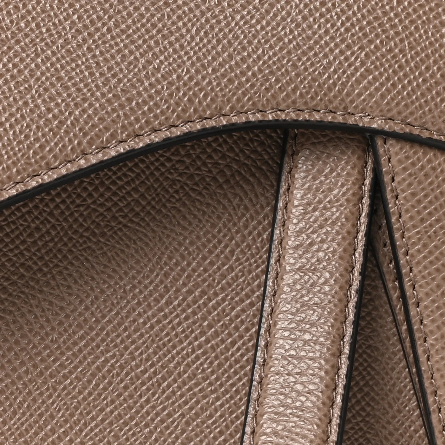 Grained Calfskin Saddle Bag Warm Taupe - Image 8