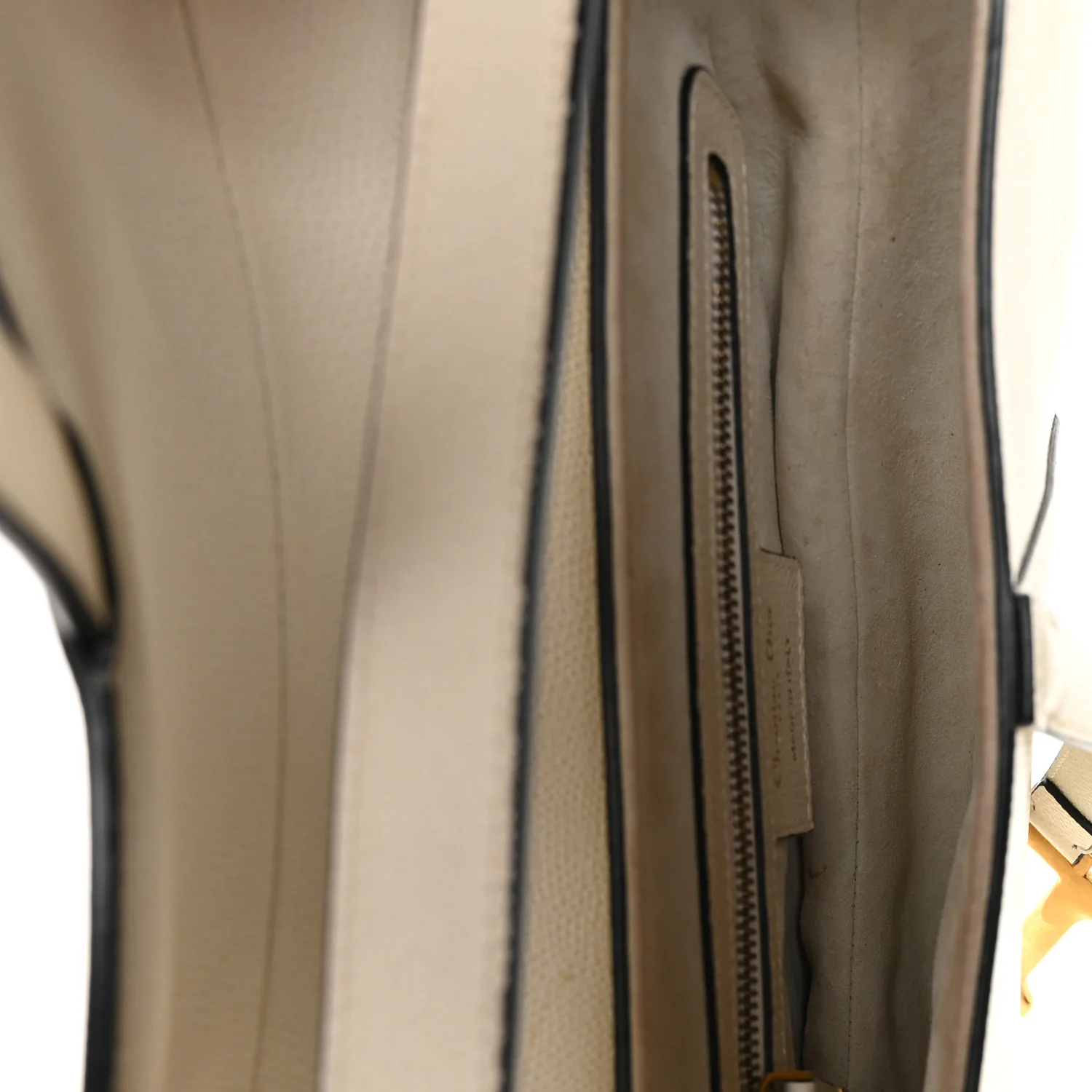 Grained Calfskin Saddle Bag White - Image 5