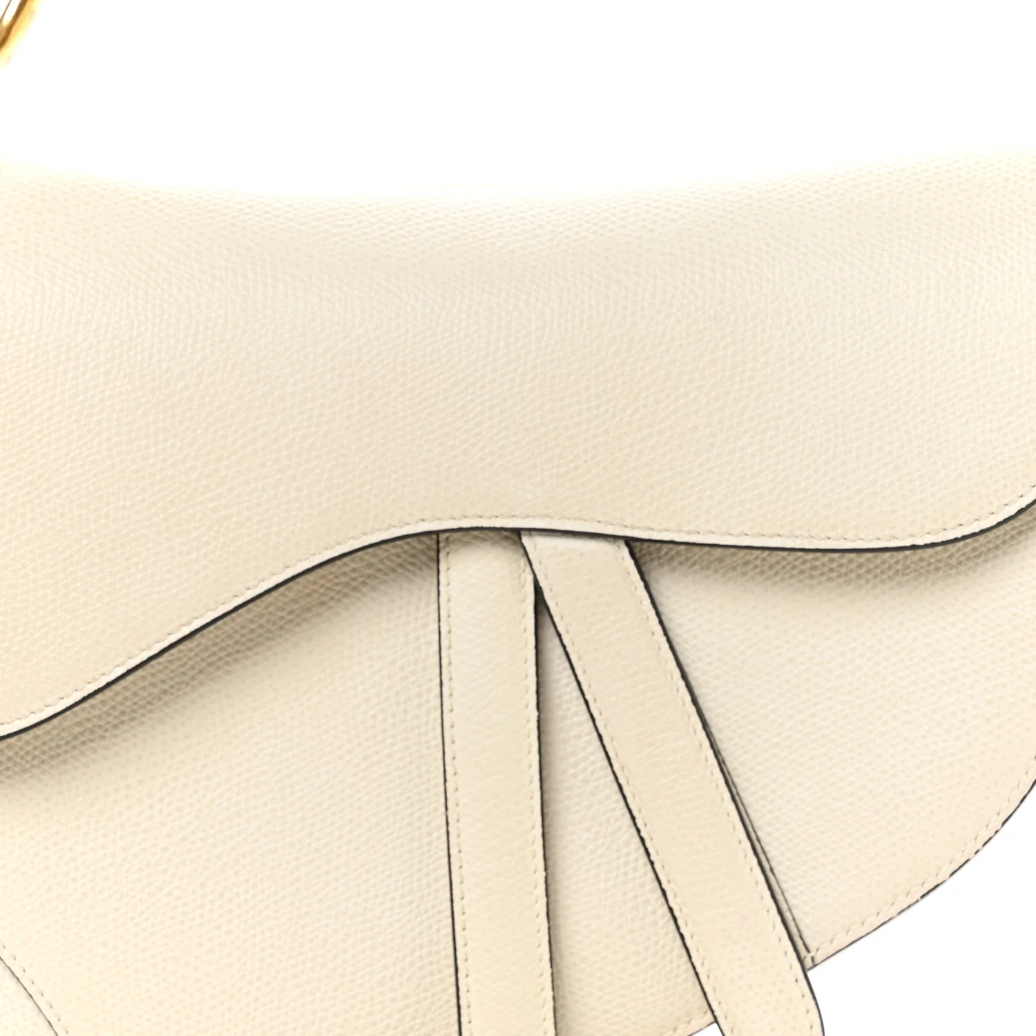 Grained Calfskin Saddle Bag White - Image 8