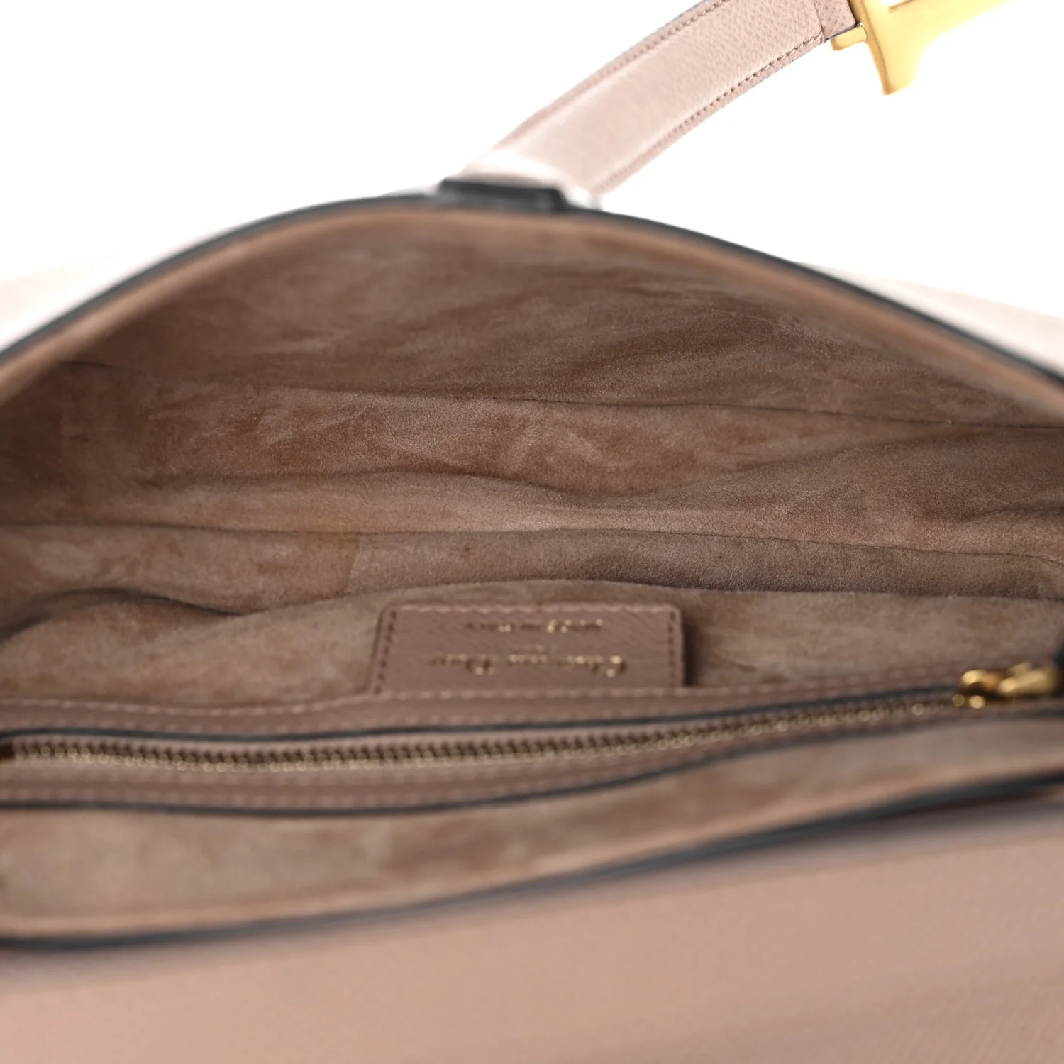 Grained Calfskin Saddle Bag With Strap Blush - Image 5
