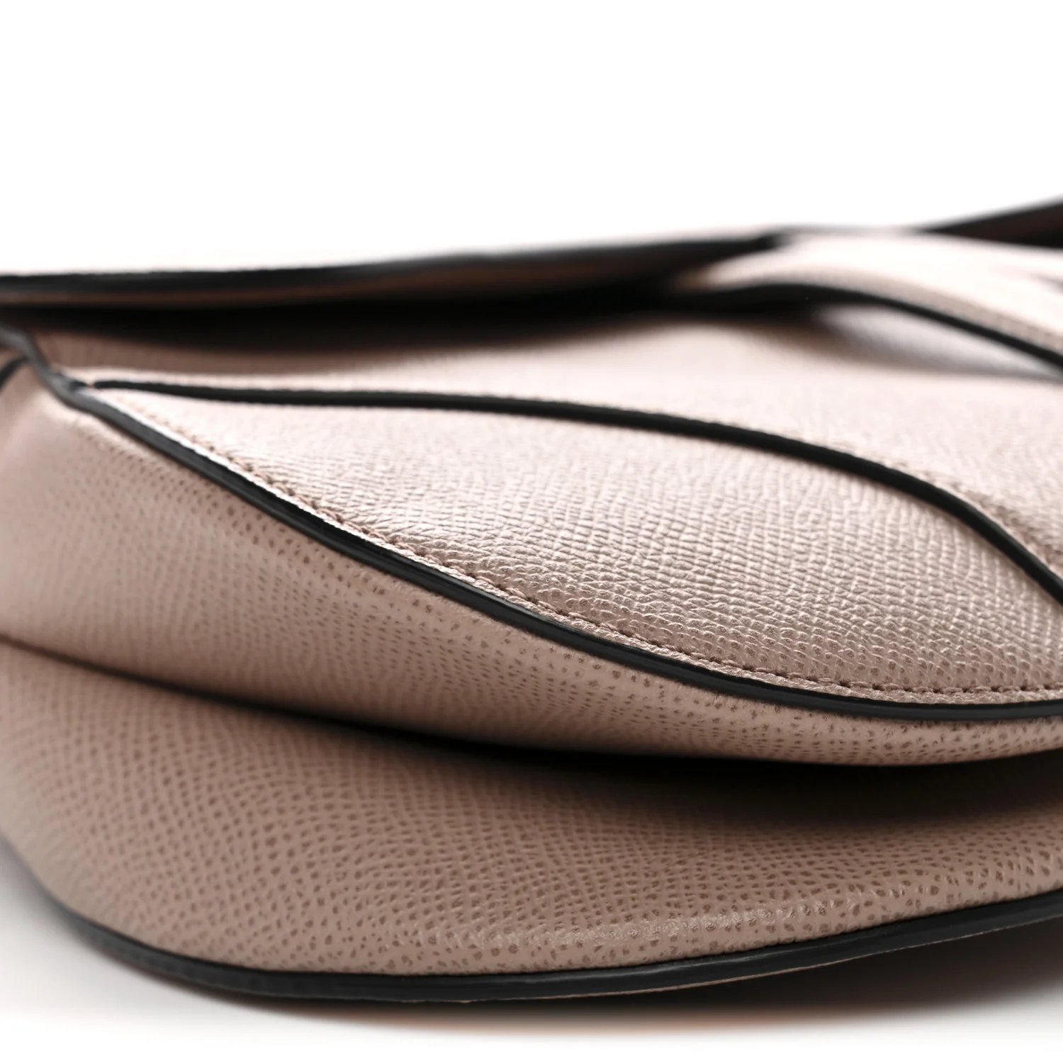 Grained Calfskin Saddle Bag With Strap Blush - Image 9