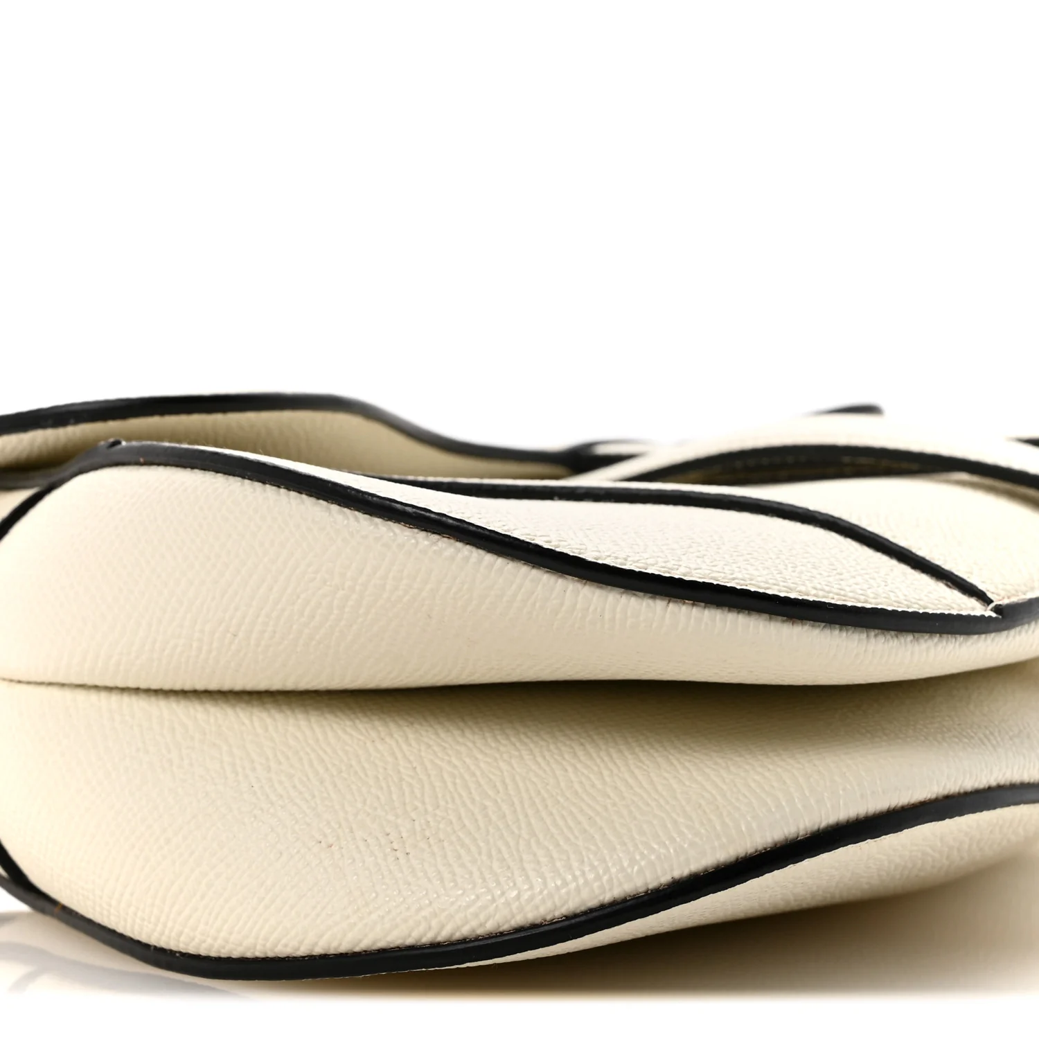 Grained Calfskin Saddle Bag With Strap Latte - Image 9