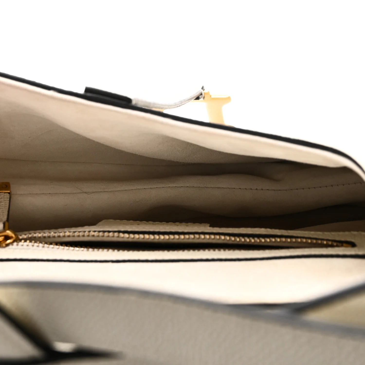 Grained Calfskin Saddle Bag With Strap Latte - Image 5
