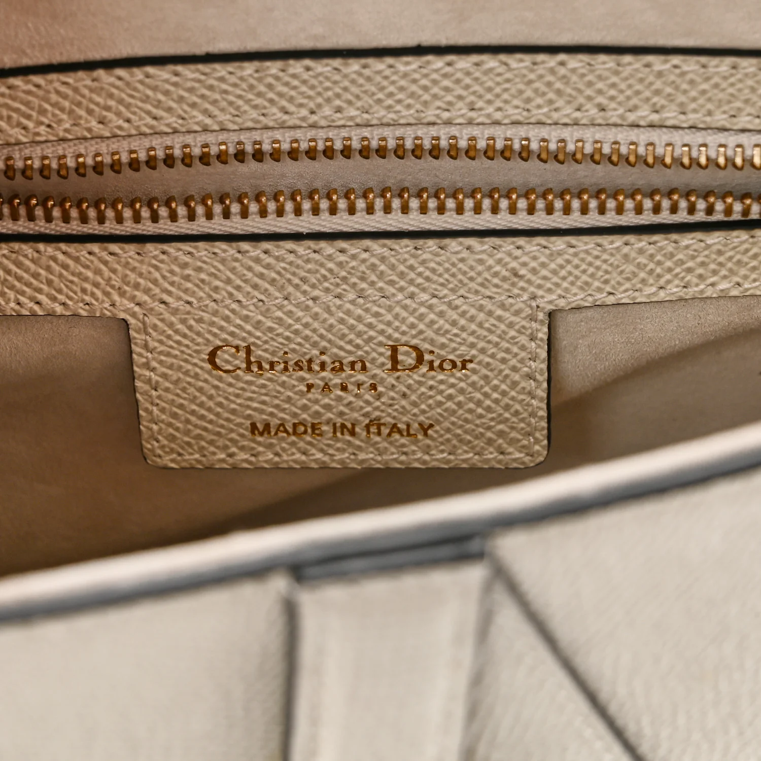 Grained Calfskin Saddle Bag With Strap Latte - Image 6