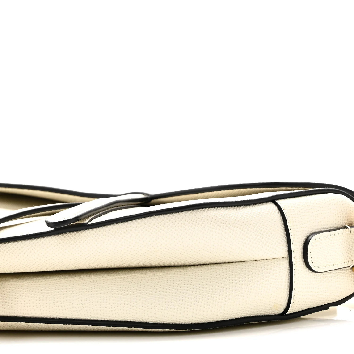 Grained Calfskin Saddle Bag With Strap Latte - Image 9
