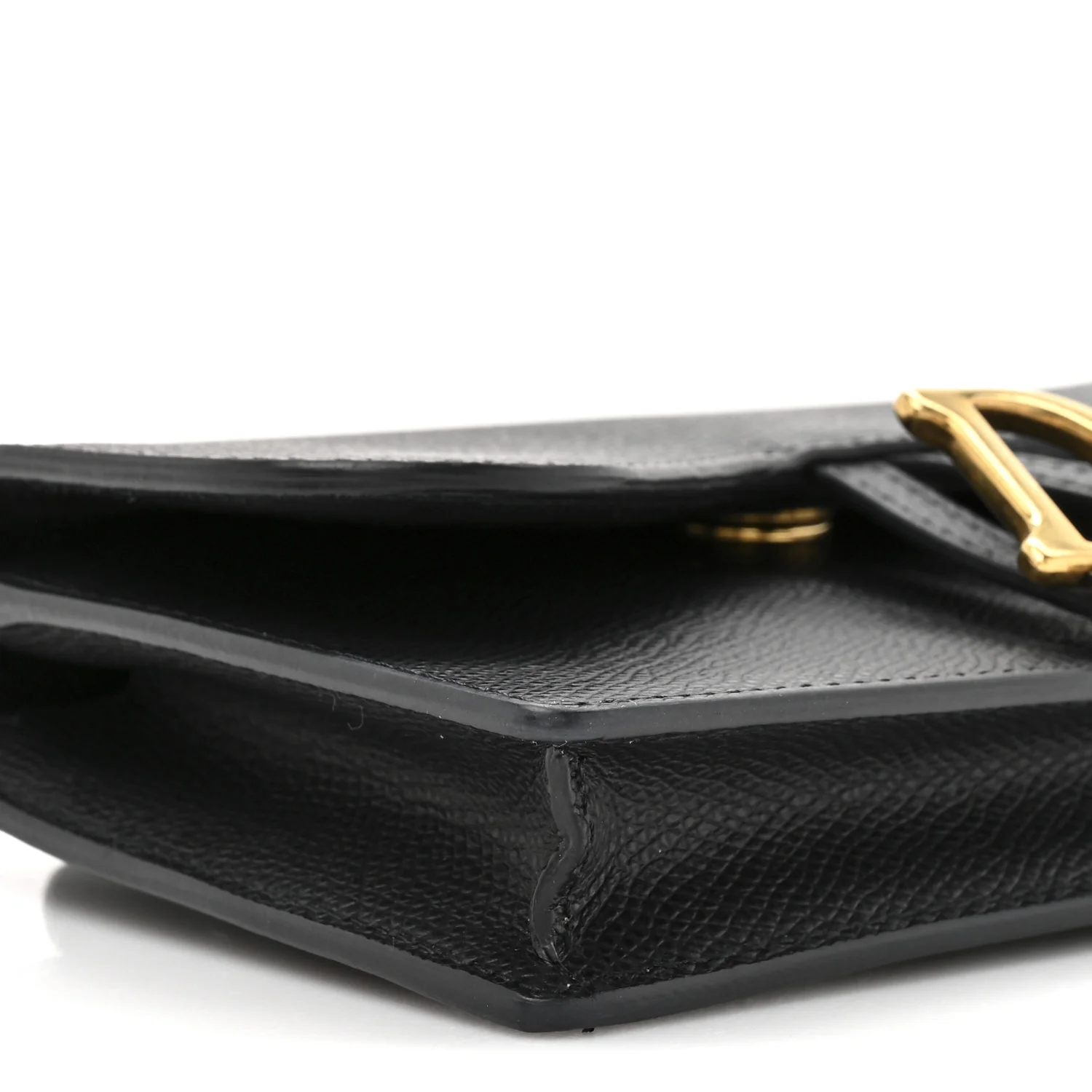 Grained Calfskin Saddle Belt Bag Black - Image 11