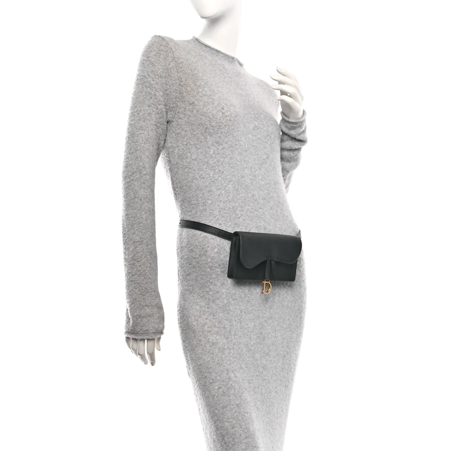 Grained Calfskin Saddle Belt Bag Black - Image 2