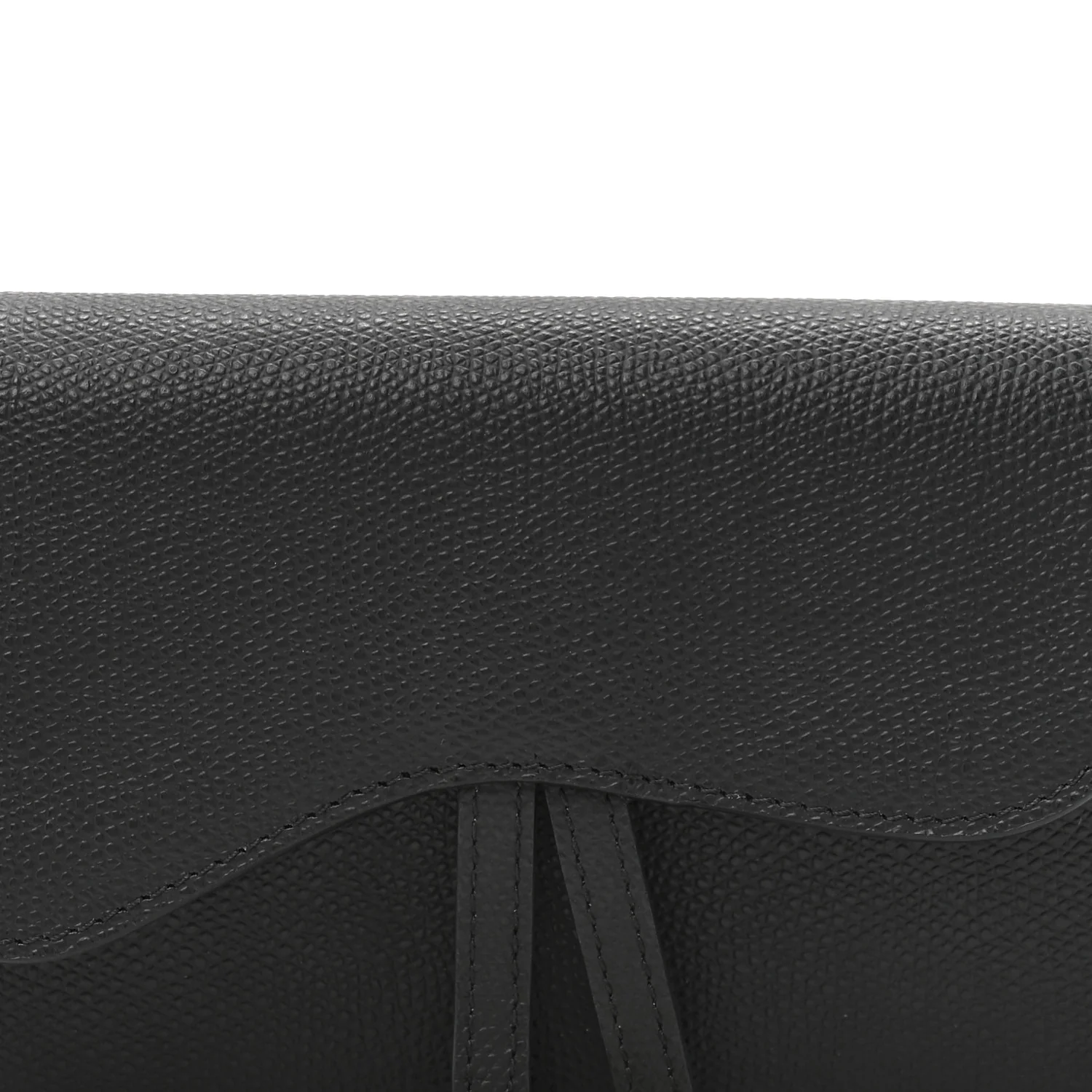 Grained Calfskin Saddle Belt Bag Black - Image 9