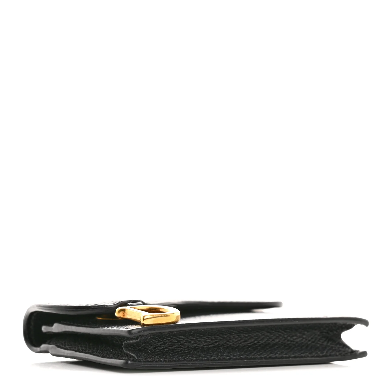 Grained Calfskin Saddle Card Holder Black - Image 4