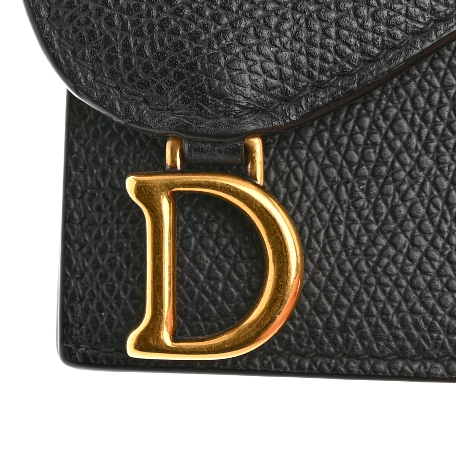 Grained Calfskin Saddle Card Holder Black - Image 8