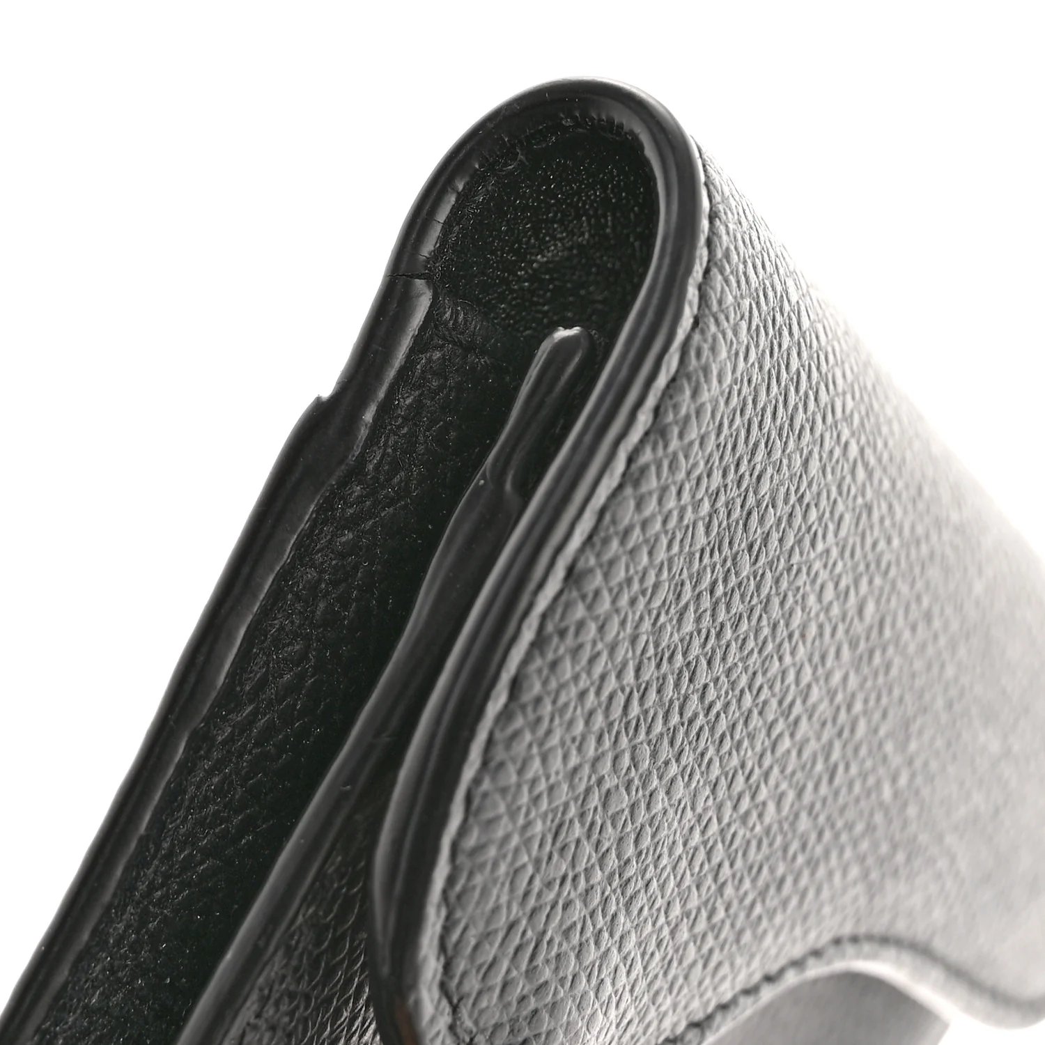 Grained Calfskin Saddle Card Holder Black - Image 9