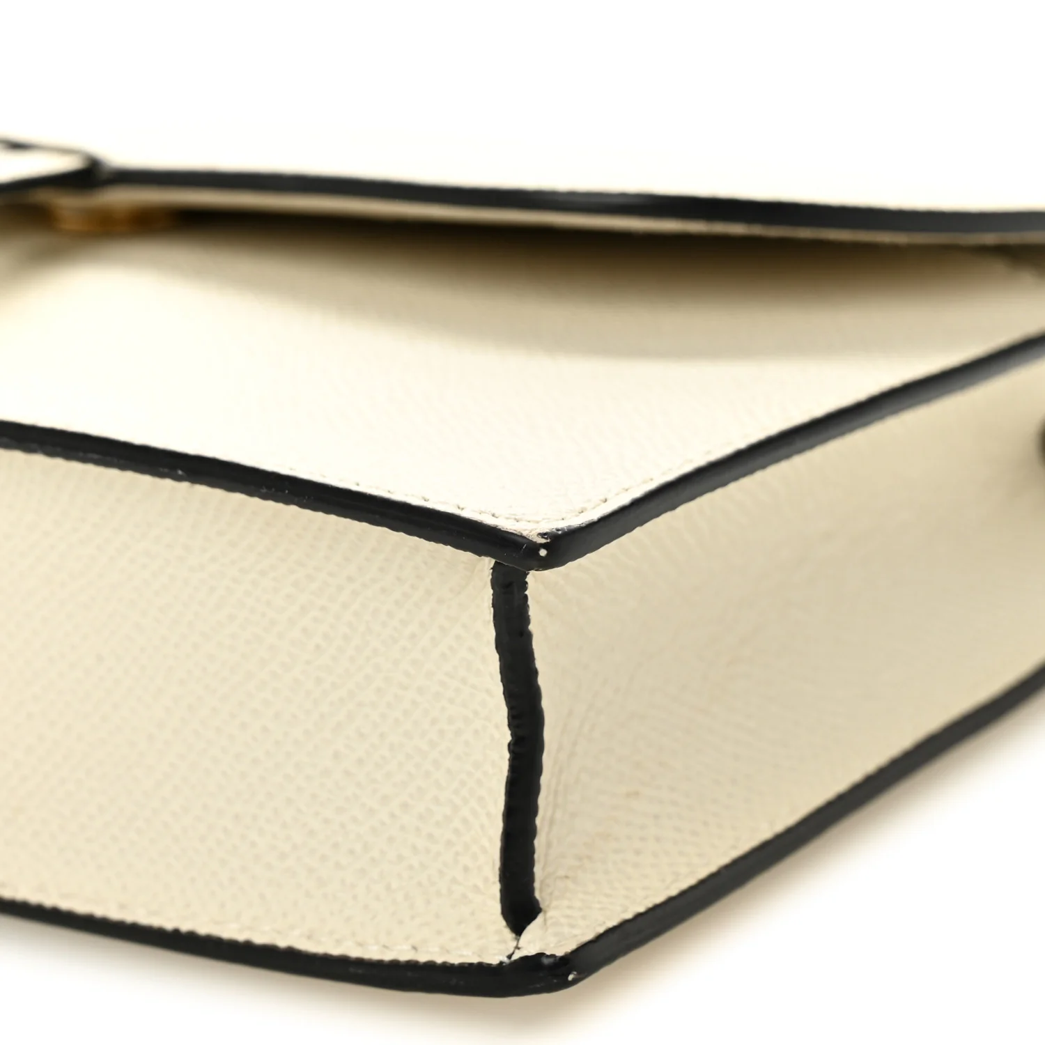 Grained Calfskin Saddle Chain Pouch Off White - Image 10