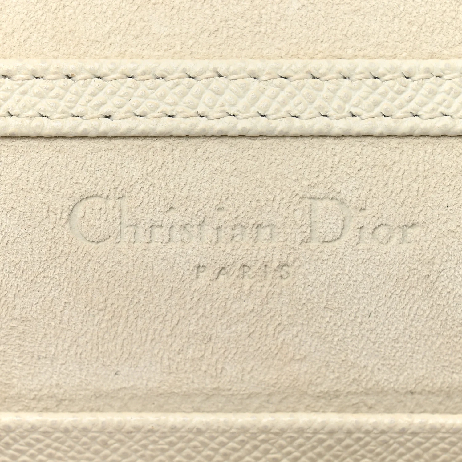 Grained Calfskin Saddle Chain Pouch Off White - Image 6