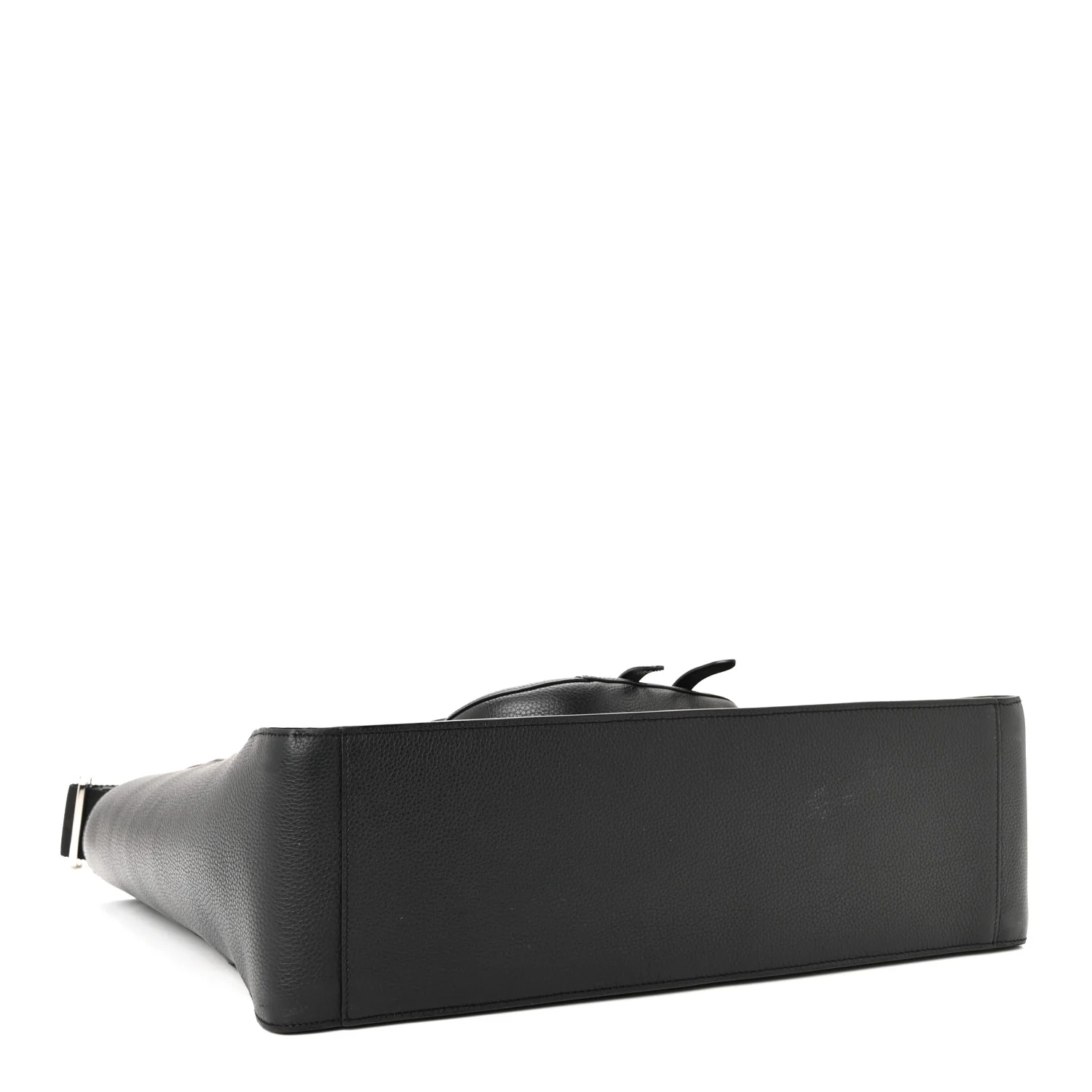 Grained Calfskin Saddle Tote Black - Image 6