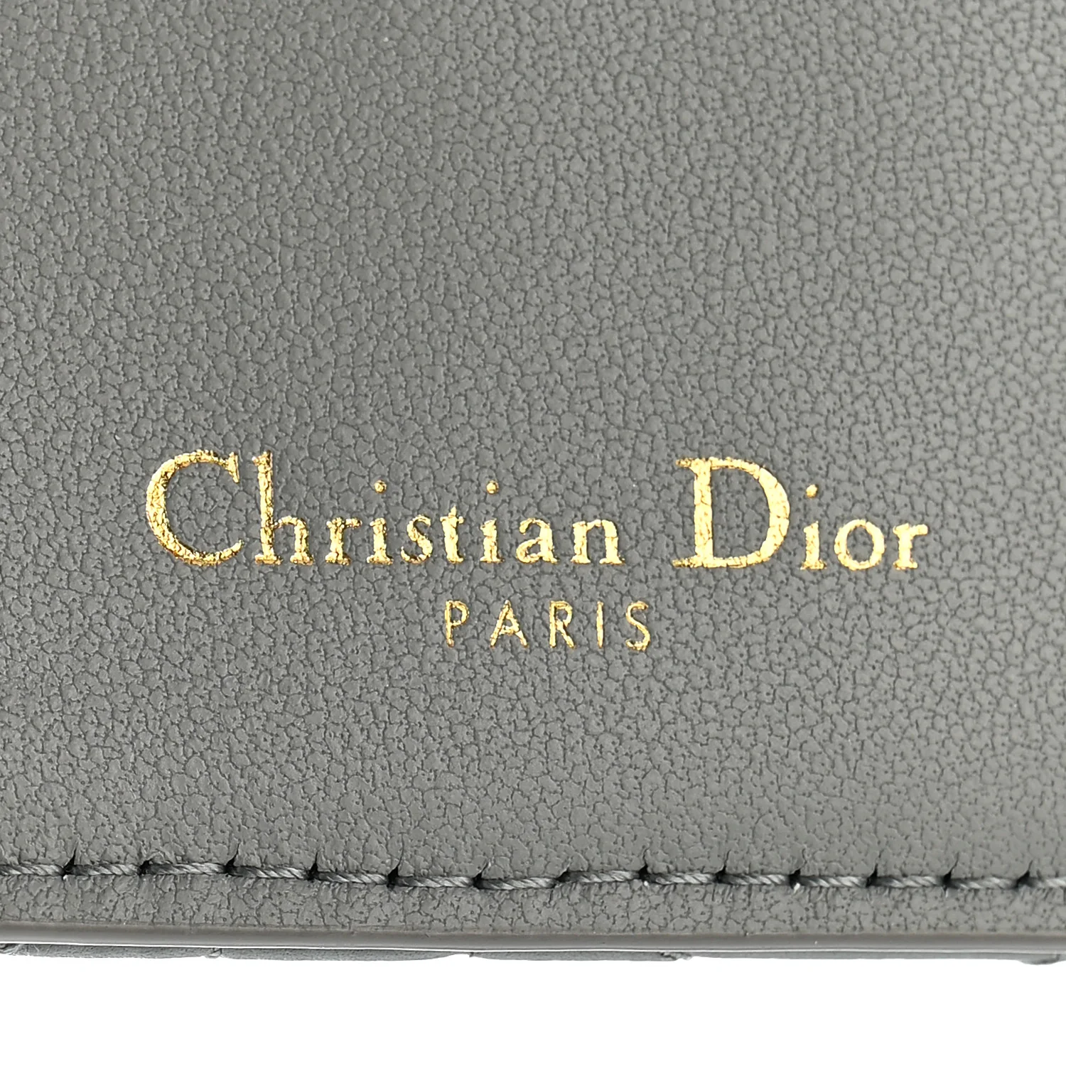 Grained Calfskin Supple Cannage Caro Medium Wallet Grey - Image 6