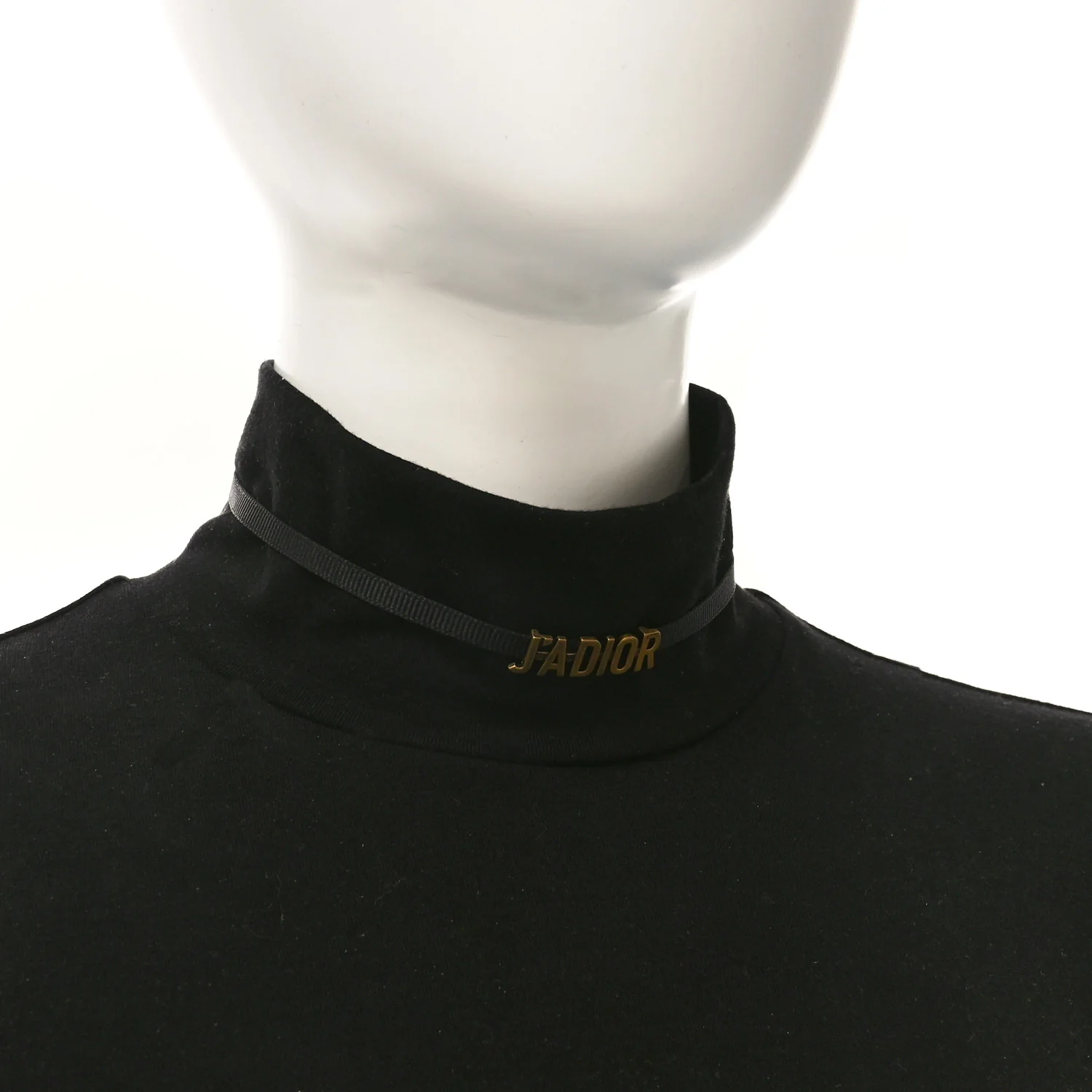 Grosgrain Ribbon J'Adior Logo Choker Necklace Black - Image 2