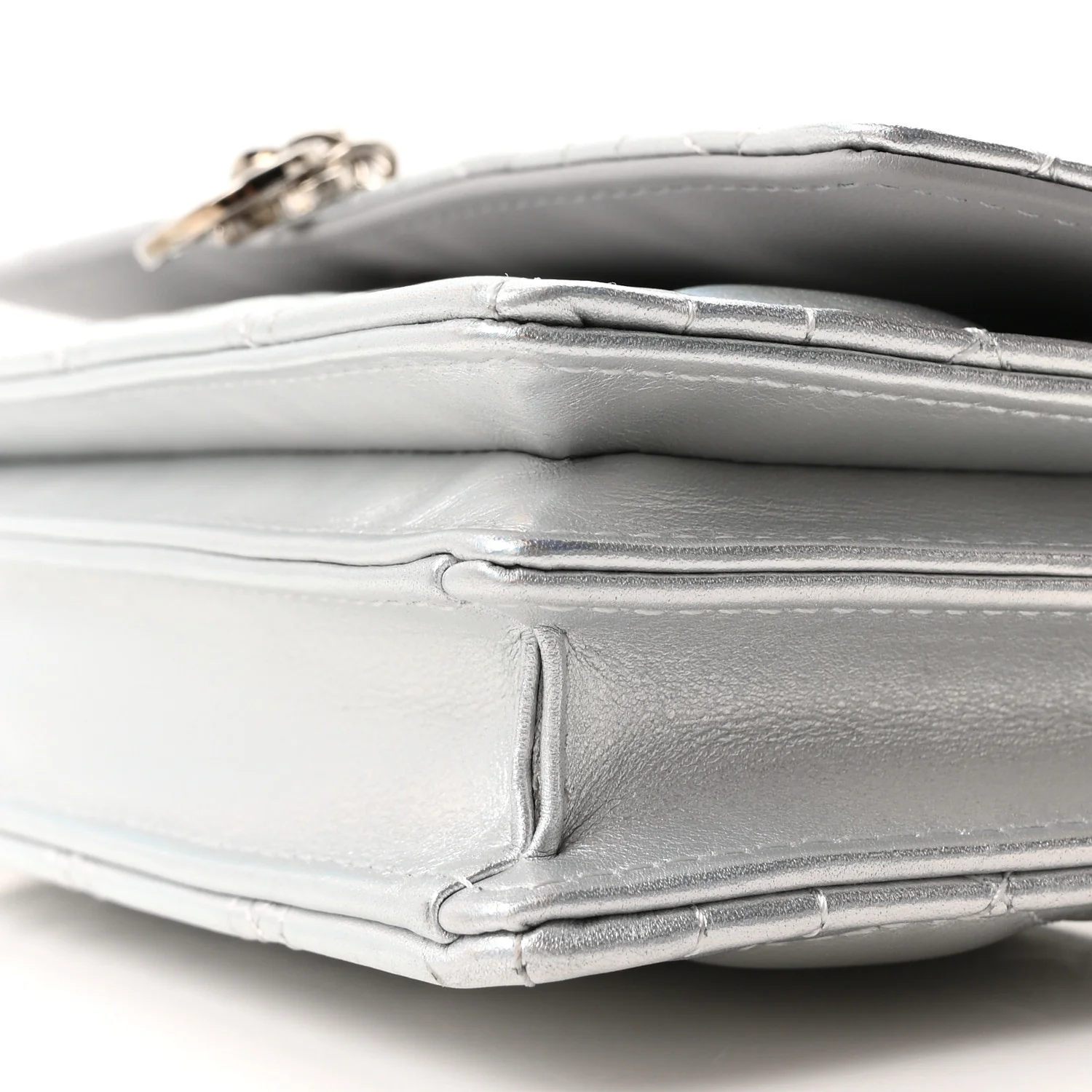 Iridescent Metallic Lambskin Cannage Mini My Dior Bag Silver - Image 10