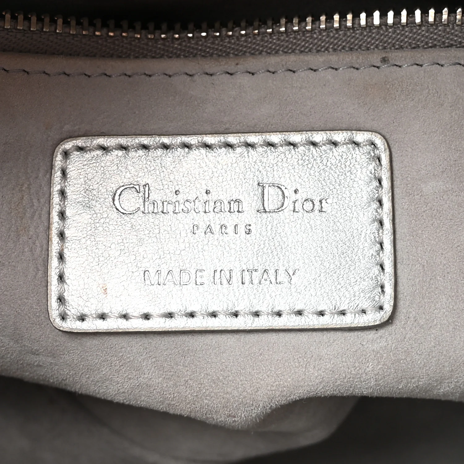 Iridescent Metallic Lambskin Cannage Small My ABCDior Lady Dior Silver - Image 6