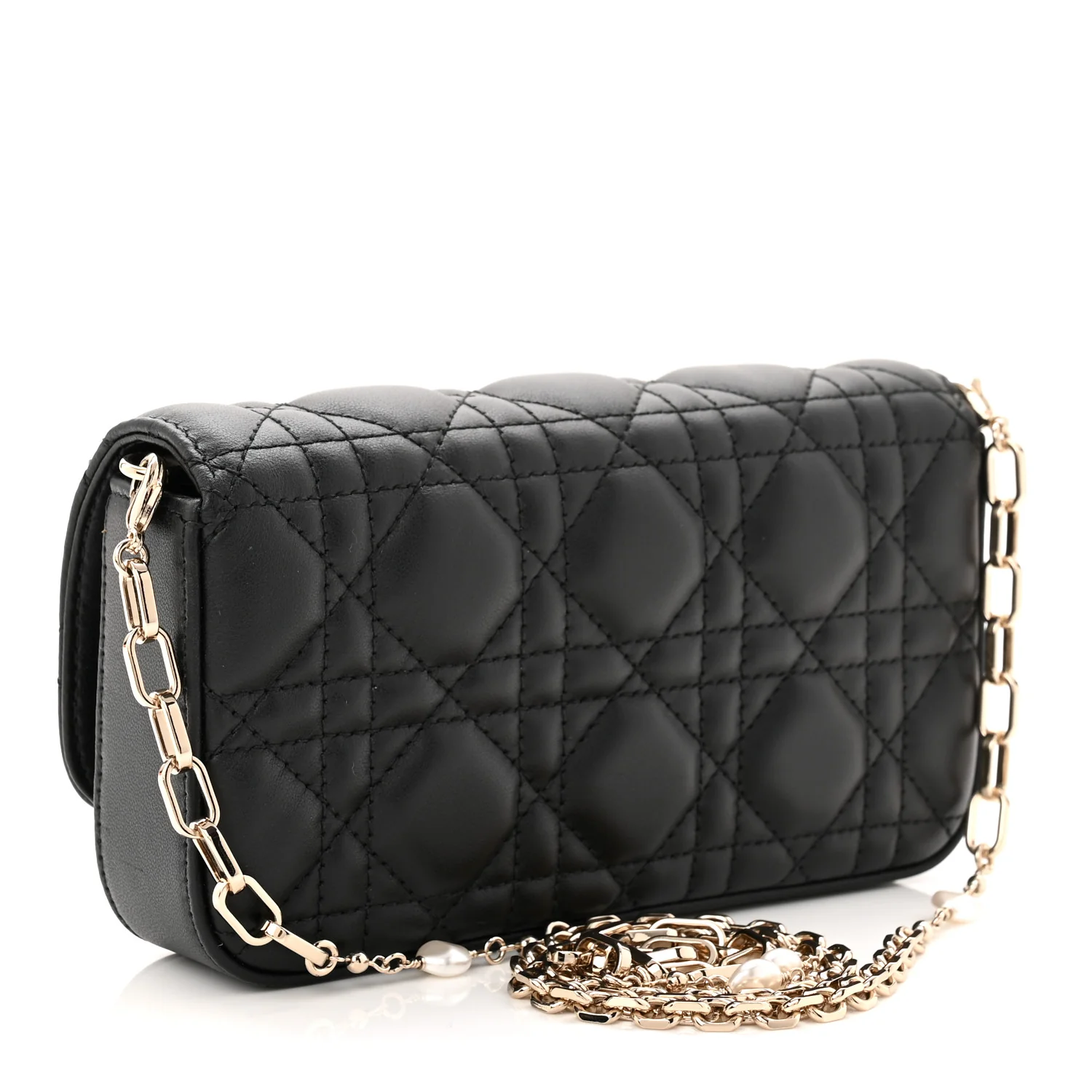 Lambskin Cannage Dior Talk Phone Pouch Black - Image 3
