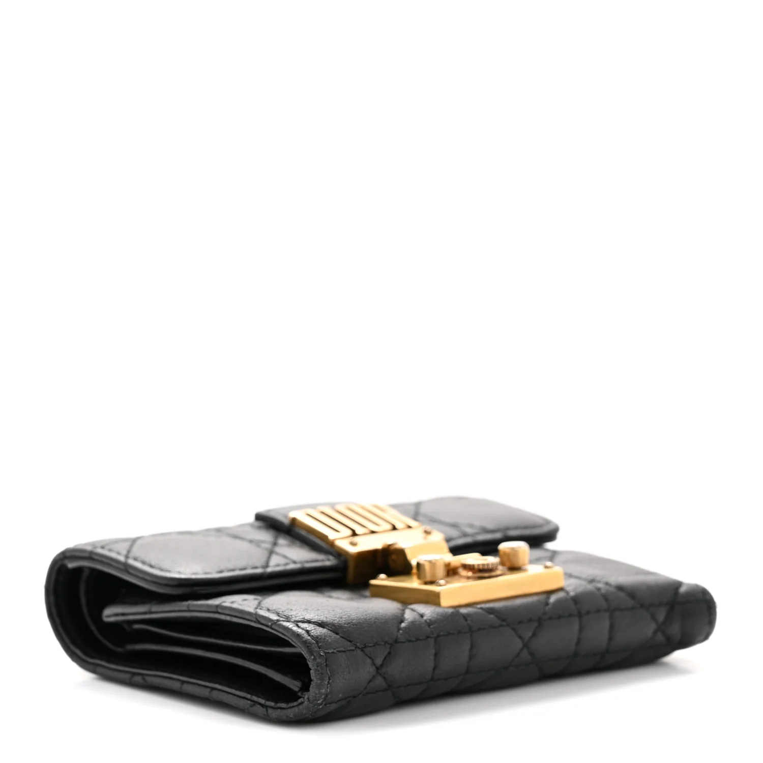 Lambskin Cannage Dioraddict Flap Wallet Black - Image 4