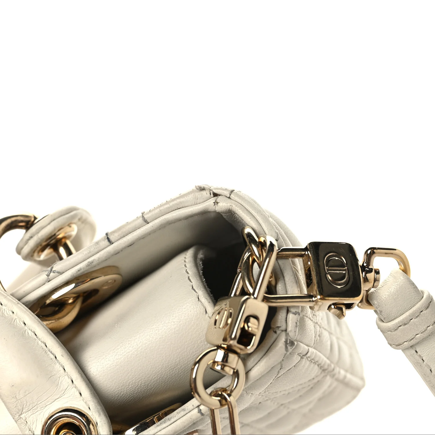 Lambskin Cannage Dioramour Micro Lady D-Joy Latte - Image 15