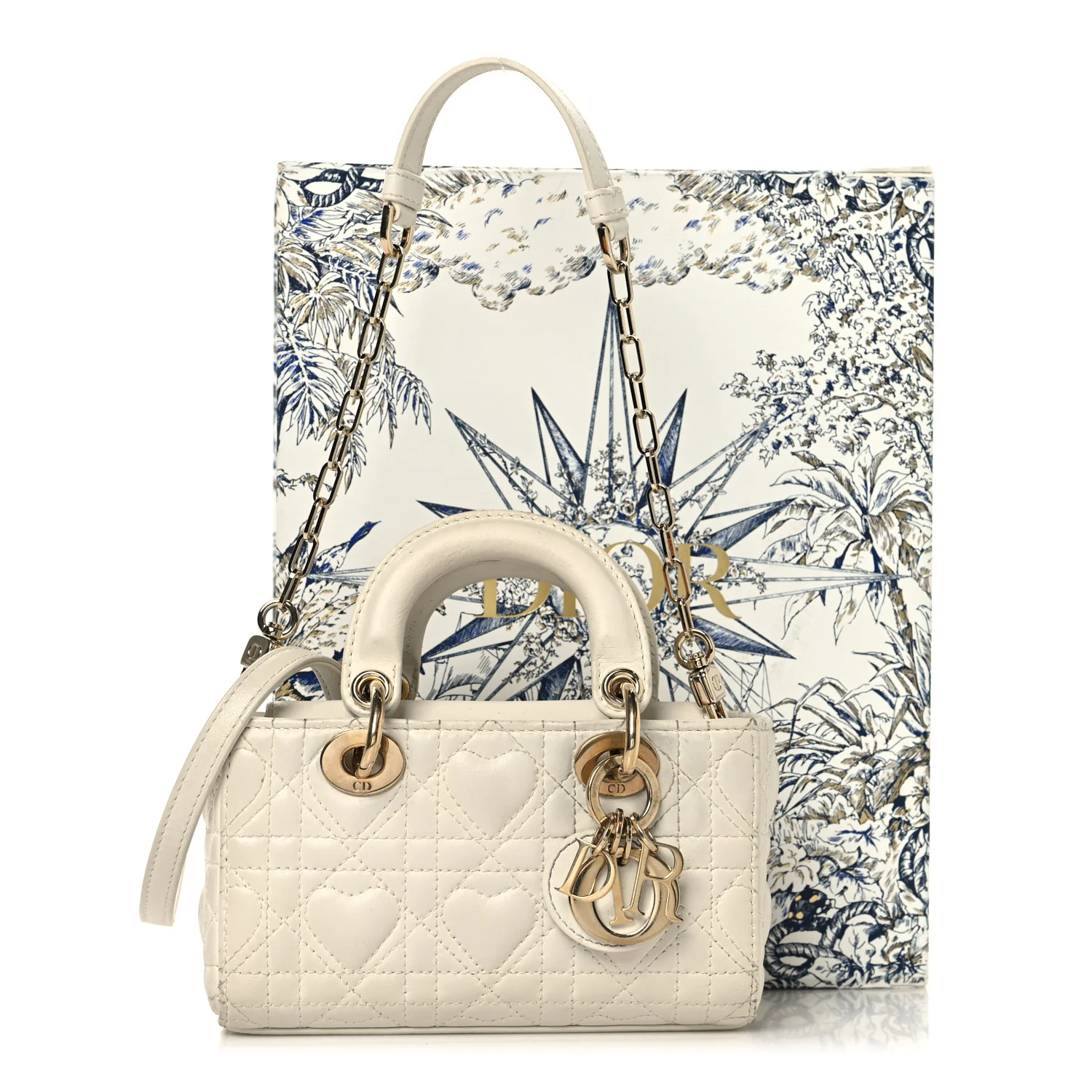 Lambskin Cannage Dioramour Micro Lady D-Joy Latte - Image 16