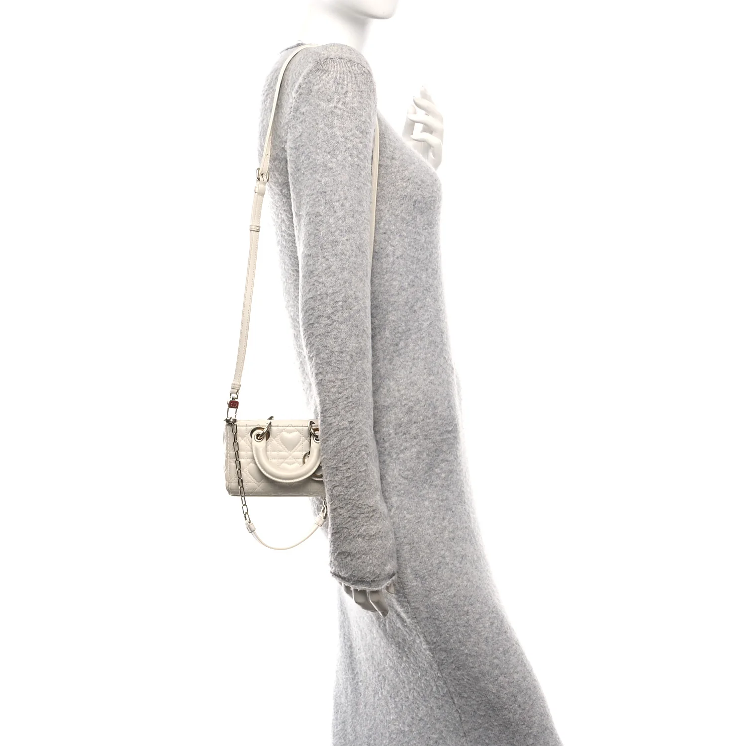 Lambskin Cannage Dioramour Micro Lady D-Joy Latte - Image 2