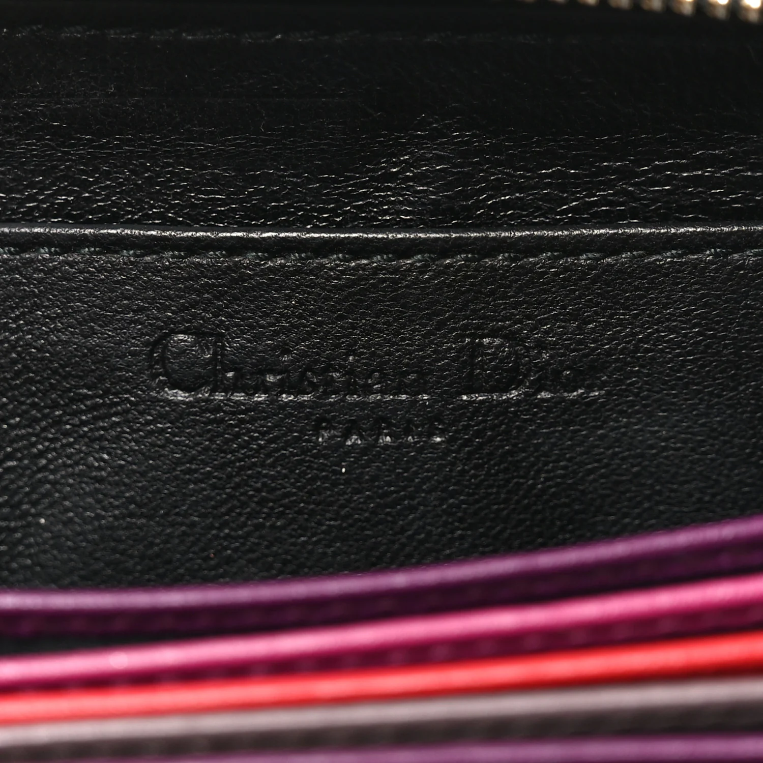 Lambskin Cannage Gusset Card Holder Black - Image 6