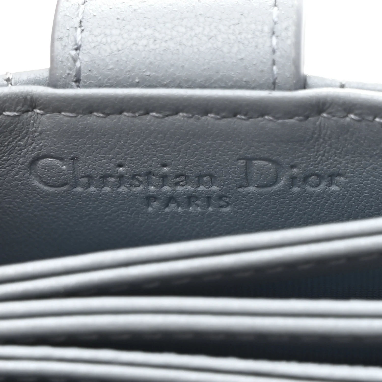 Lambskin Cannage Lady Dior 5-Gusset Card Holder Cloud Blue - Image 6