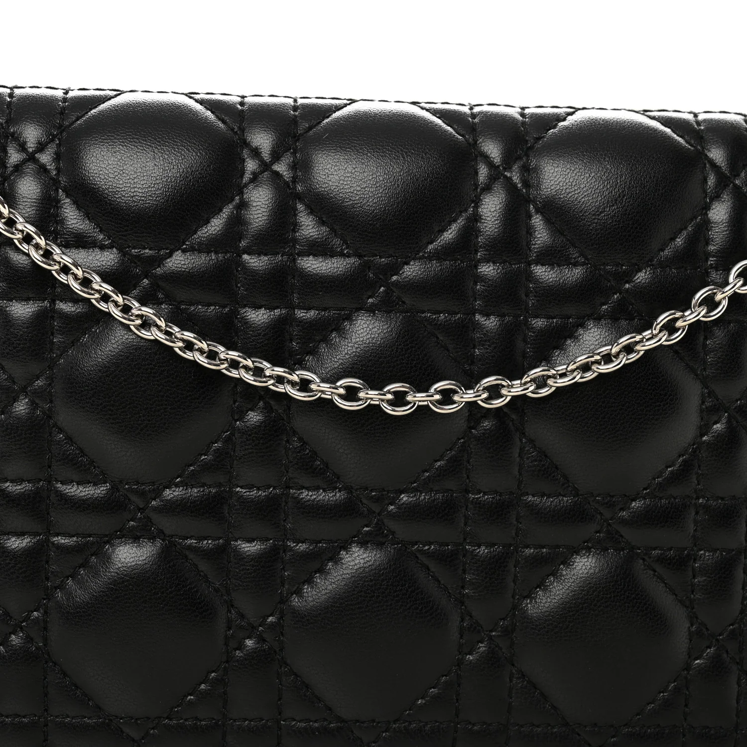 Lambskin Cannage Lady Dior Convertible Clutch Black - Image 7