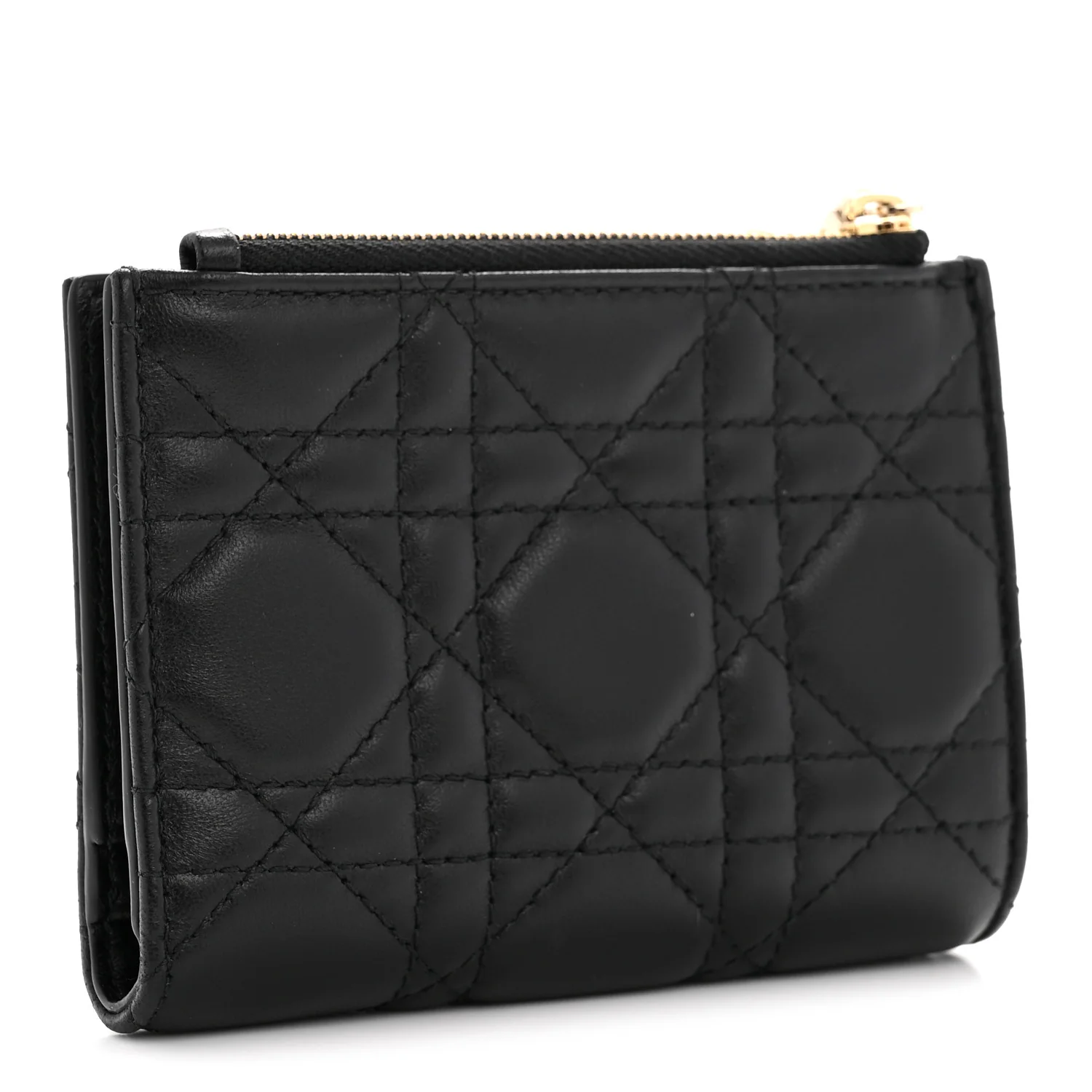 Lambskin Cannage Lady Dior Dahlia Wallet Black - Image 3