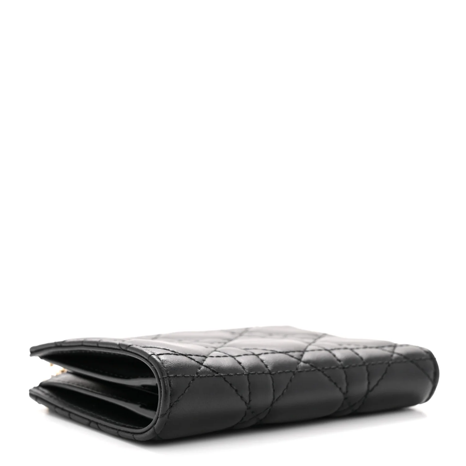 Lambskin Cannage Lady Dior Dahlia Wallet Black - Image 4