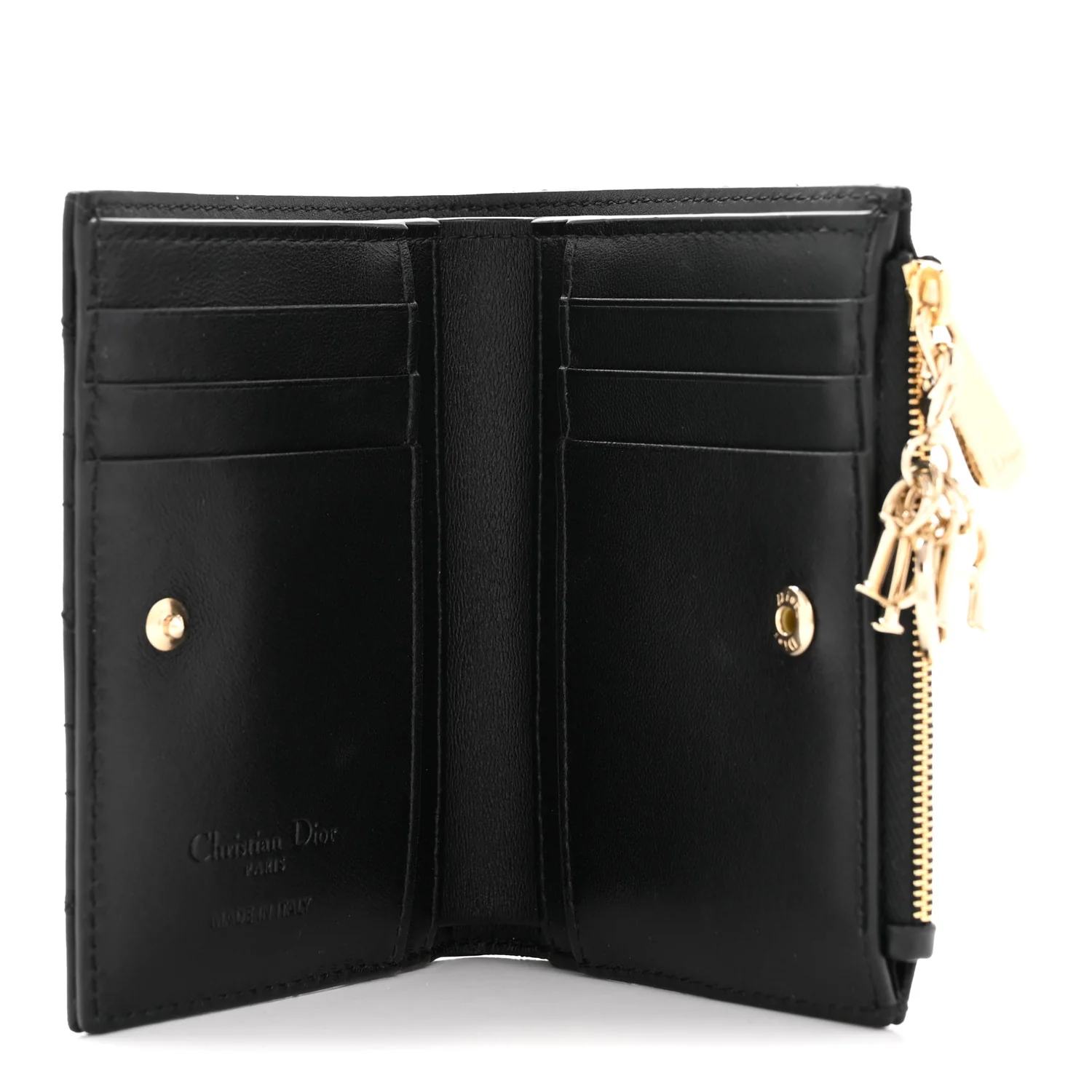 Lambskin Cannage Lady Dior Dahlia Wallet Black - Image 5
