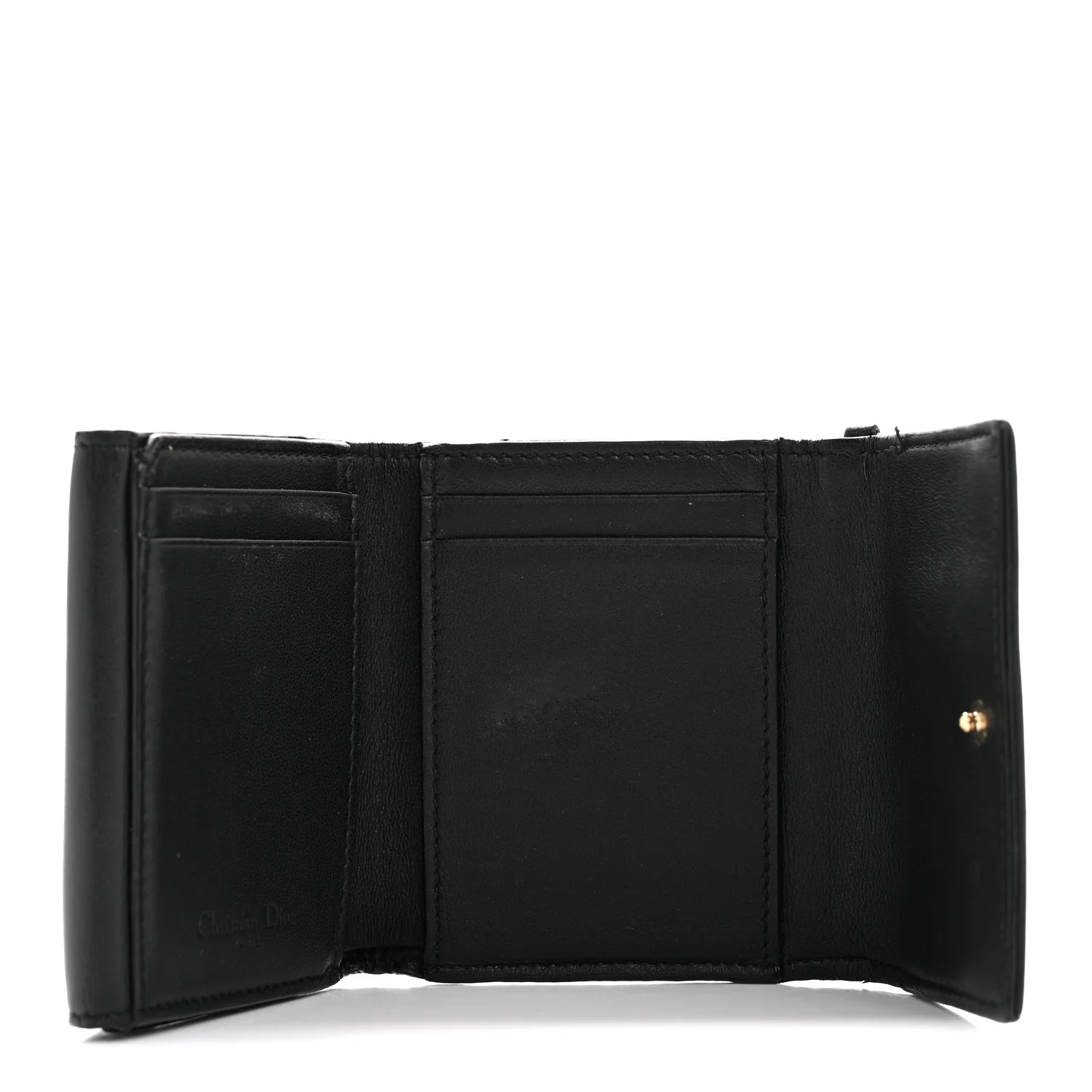 Lambskin Cannage Lady Dior Lotus Wallet Black - Image 5
