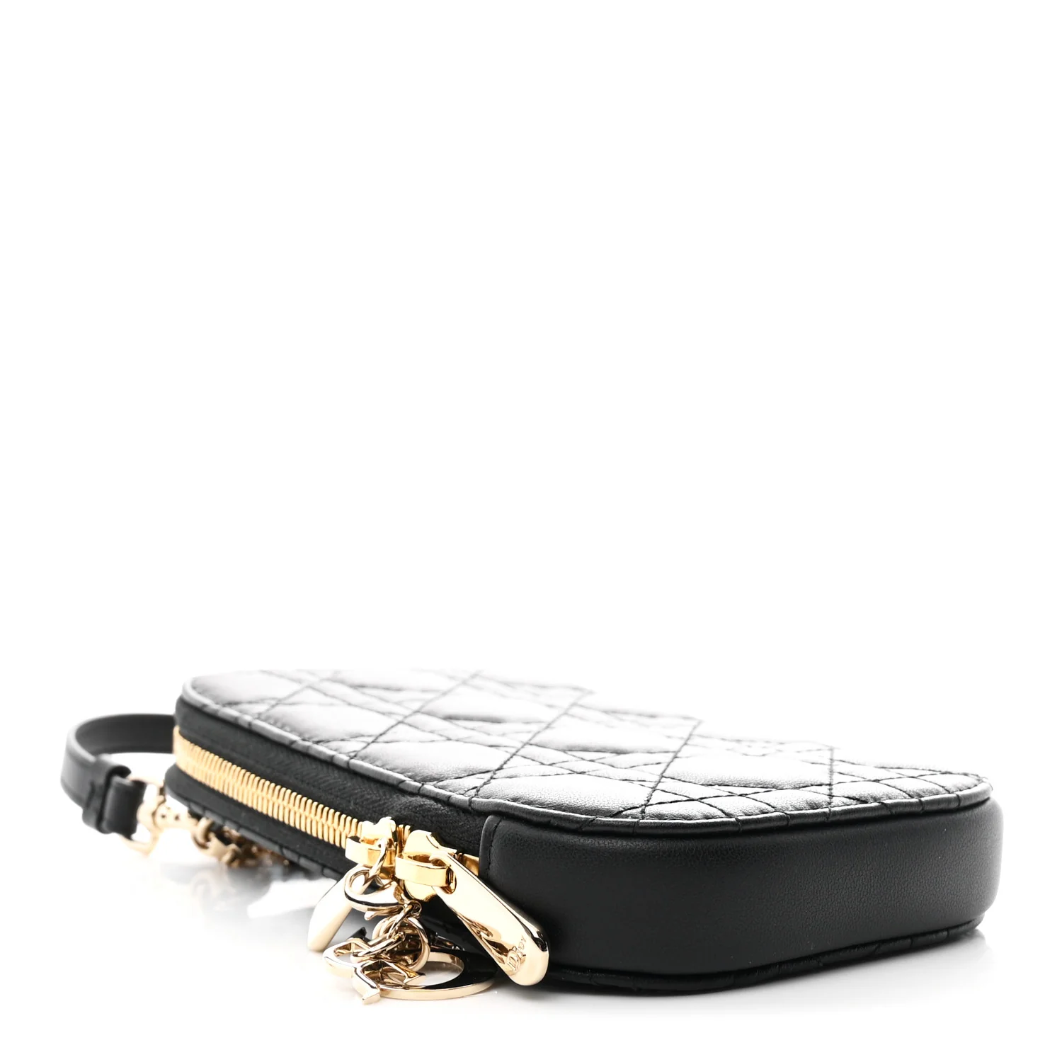 Lambskin Cannage Lady Dior Phone Holder Black - Image 4