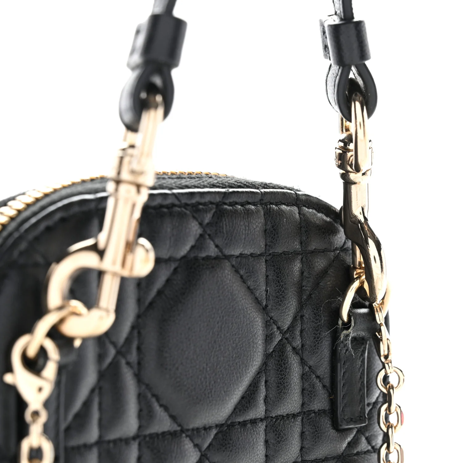 Lambskin Cannage Lady Dior Phone Holder Black - Image 11