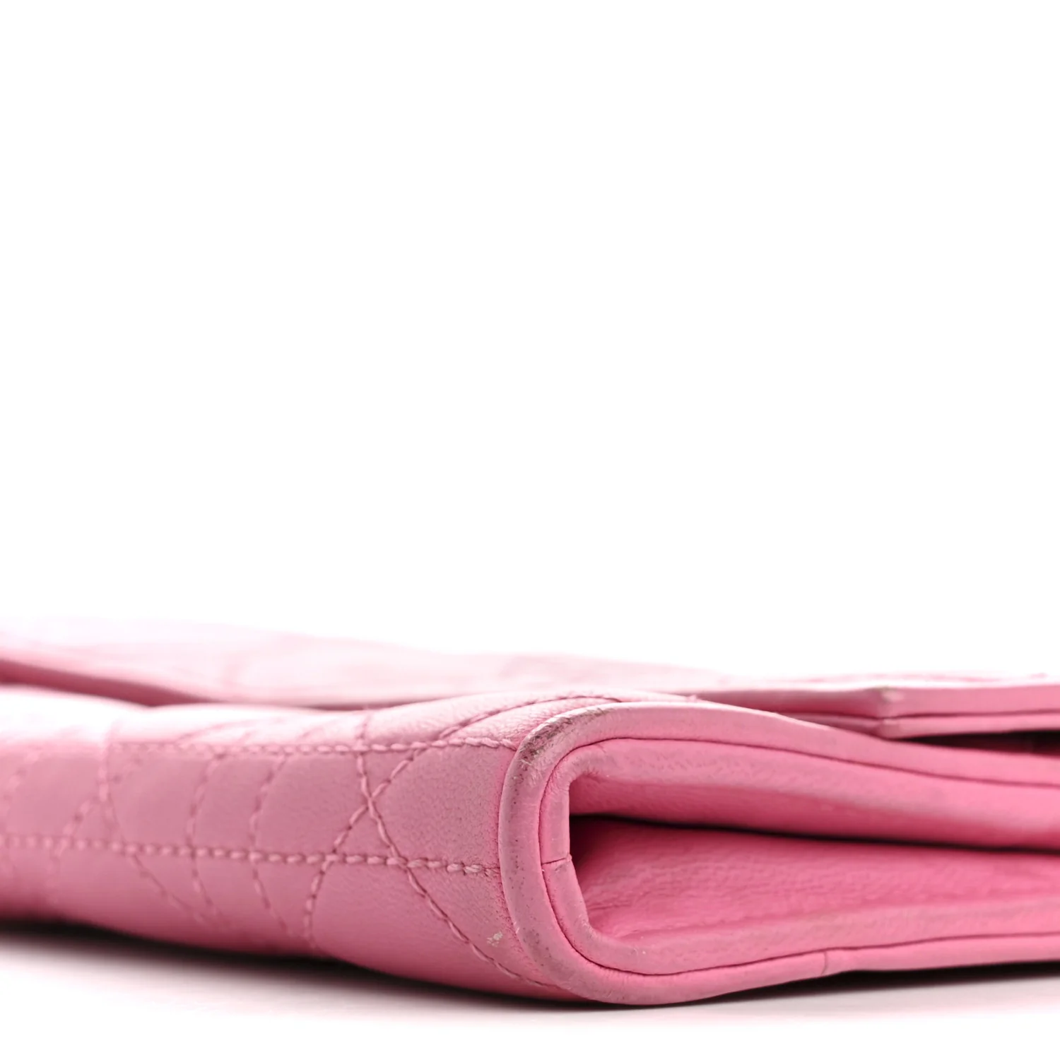 Lambskin Cannage Lady Dior Rendezvous Wallet On Chain Fuchsia - Image 10