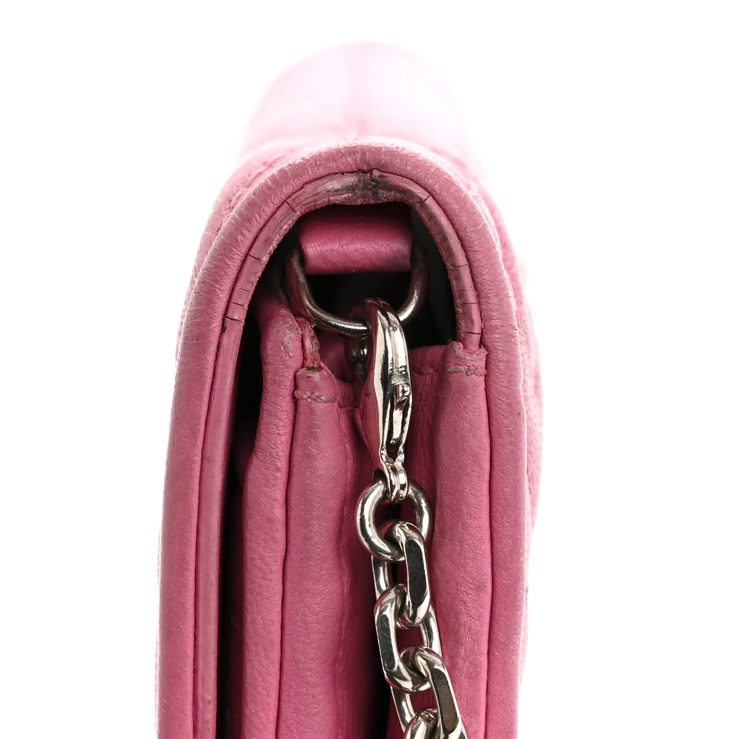 Lambskin Cannage Lady Dior Rendezvous Wallet On Chain Fuchsia - Image 17