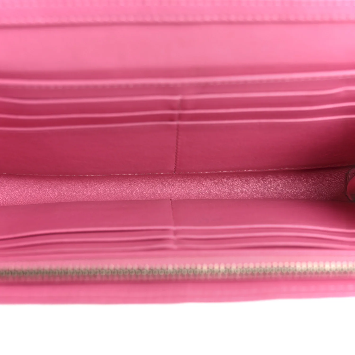 Lambskin Cannage Lady Dior Rendezvous Wallet On Chain Fuchsia - Image 7