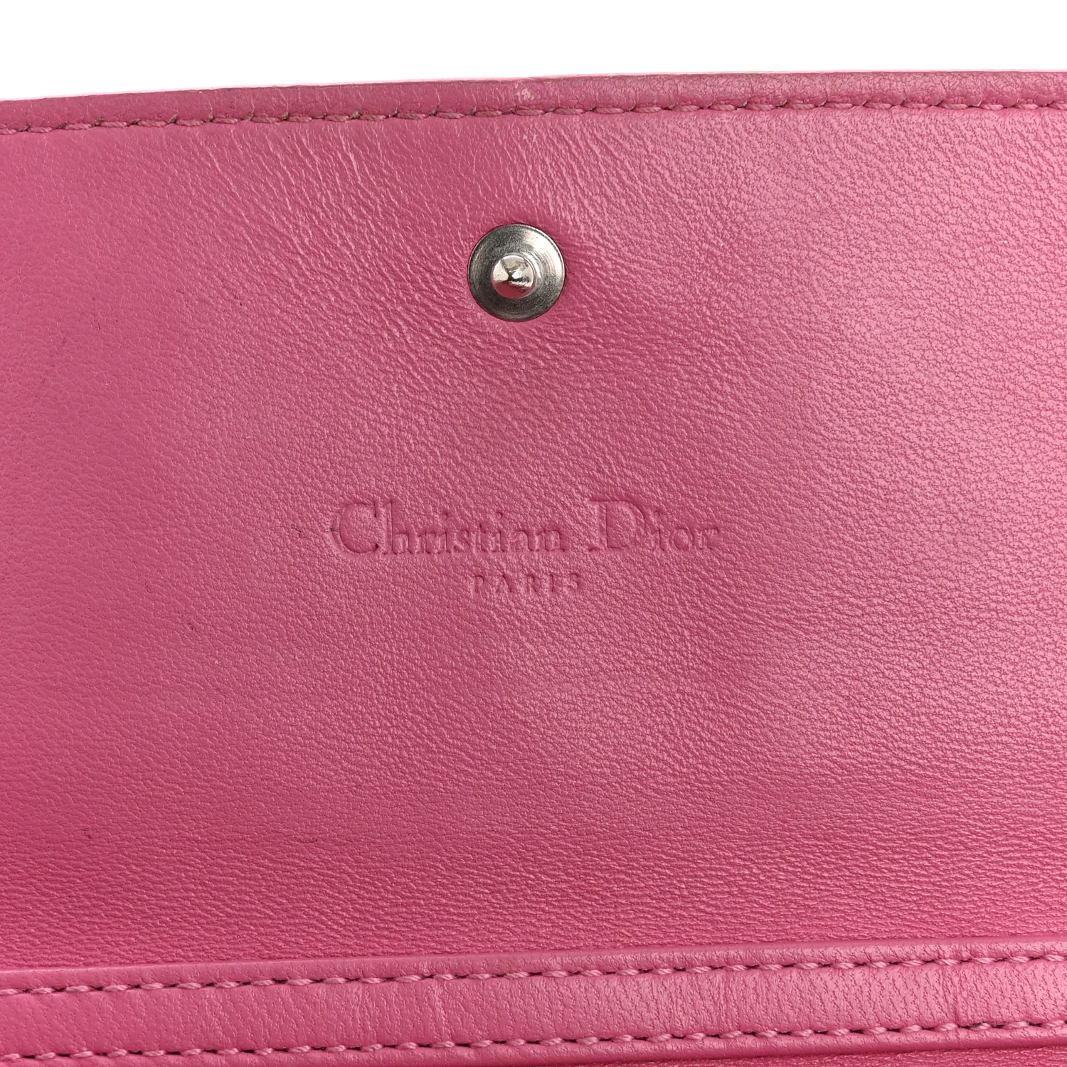 Lambskin Cannage Lady Dior Rendezvous Wallet On Chain Fuchsia - Image 8