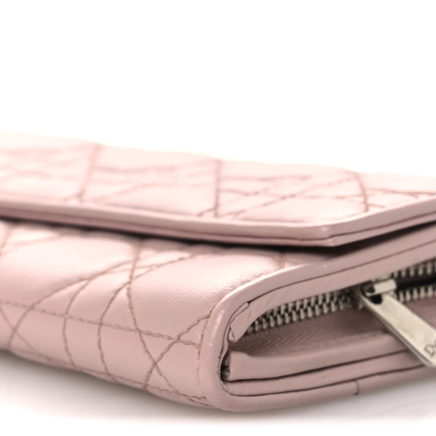 Lambskin Cannage Lady Dior Rendezvous Wallet On Chain Light Pink - Image 10
