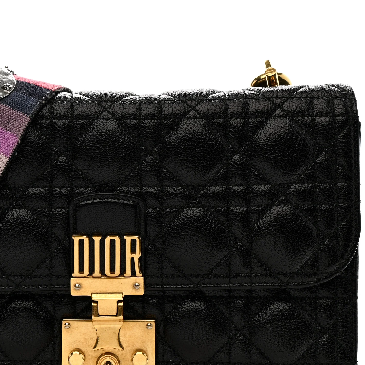 Lambskin Cannage Large Dioraddict Flap J’Adior Strap Black - Image 7