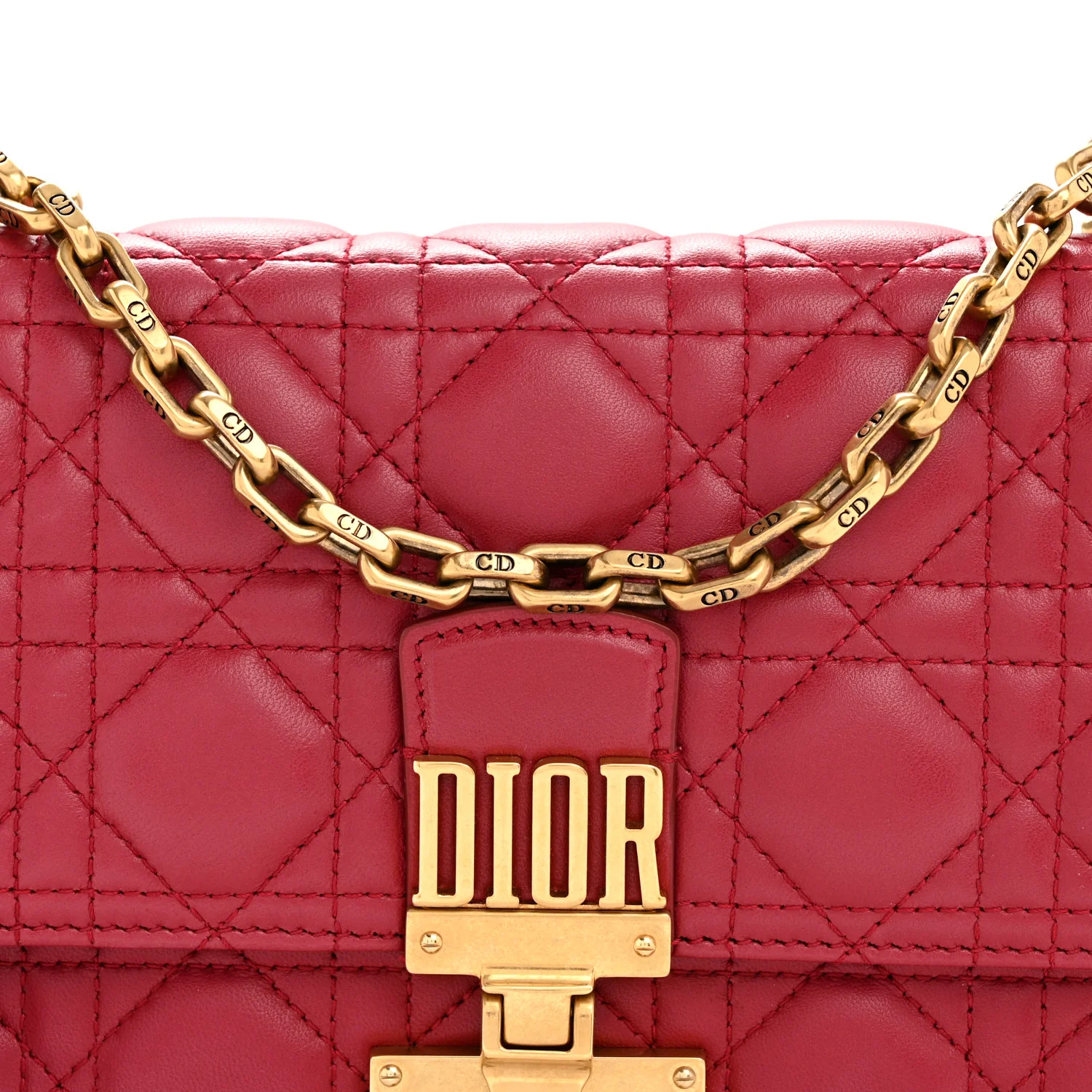 Lambskin Cannage Large Dioraddict Flap Red - Image 20