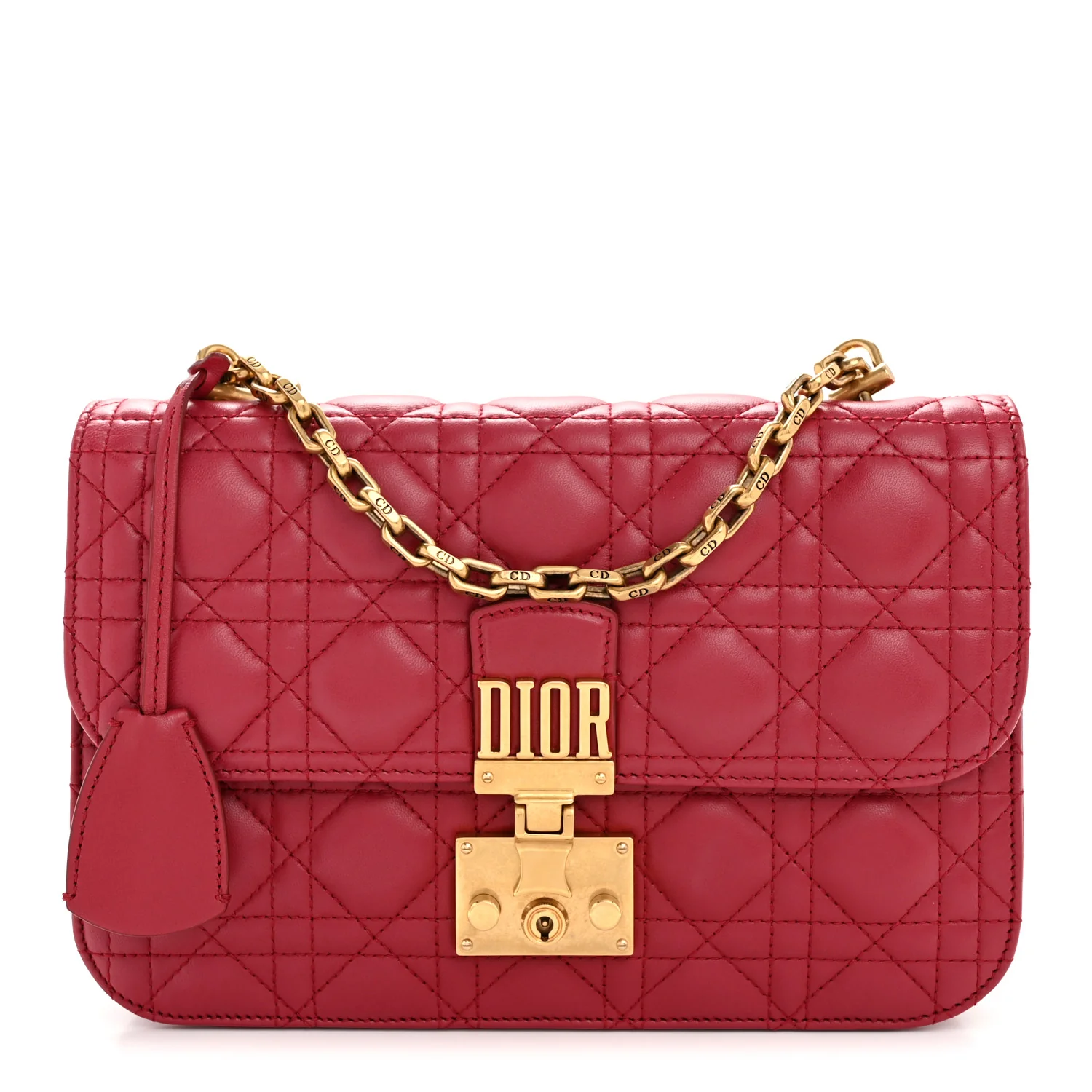 Lambskin Cannage Large Dioraddict Flap Red - Image 3
