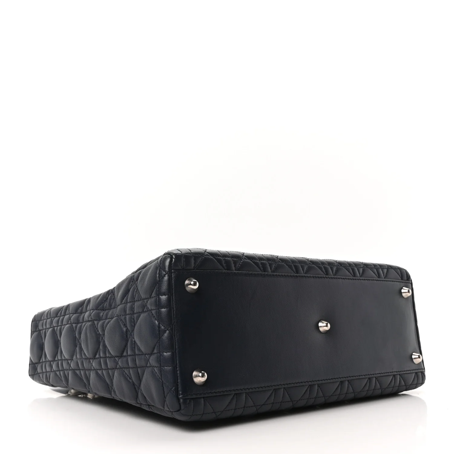 Lambskin Cannage Large Lady Dior Navy Blue - Image 4