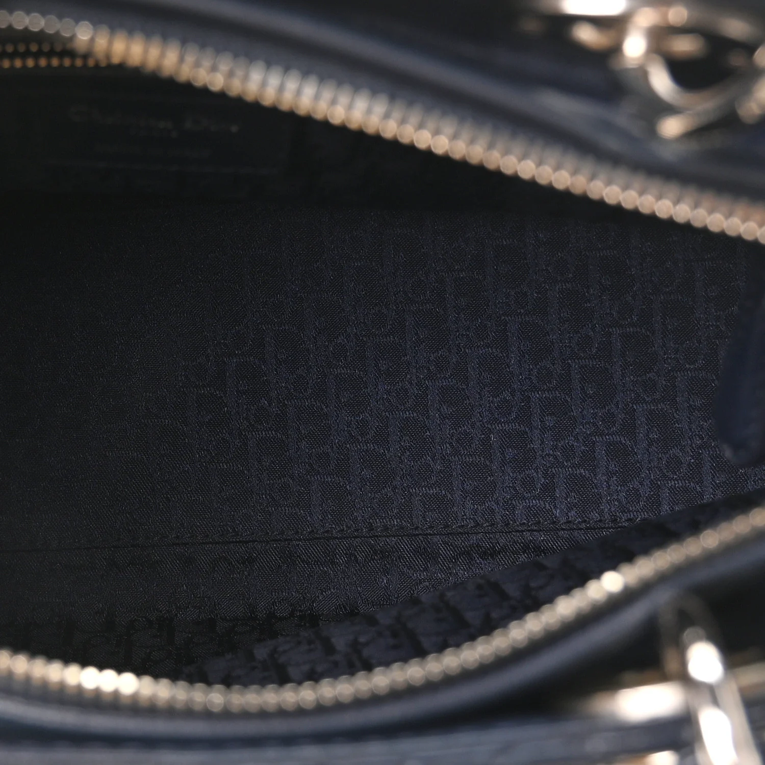 Lambskin Cannage Large Lady Dior Navy Blue - Image 5