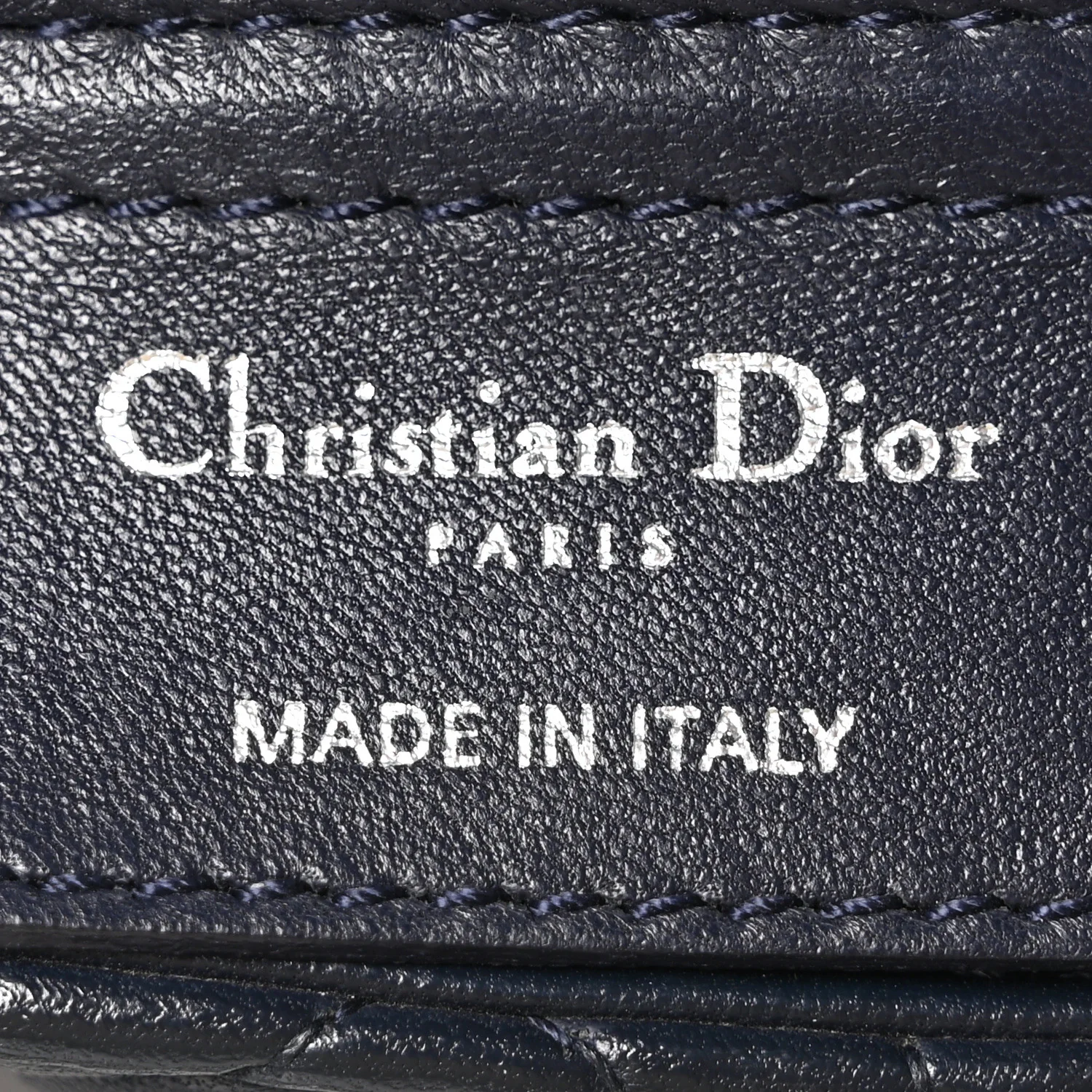 Lambskin Cannage Large Lady Dior Navy Blue - Image 6
