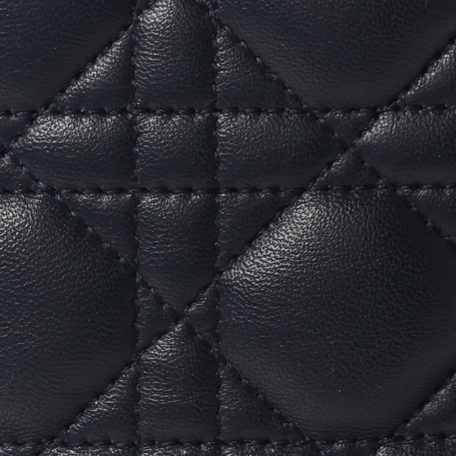 Lambskin Cannage Large Lady Dior Navy Blue - Image 8