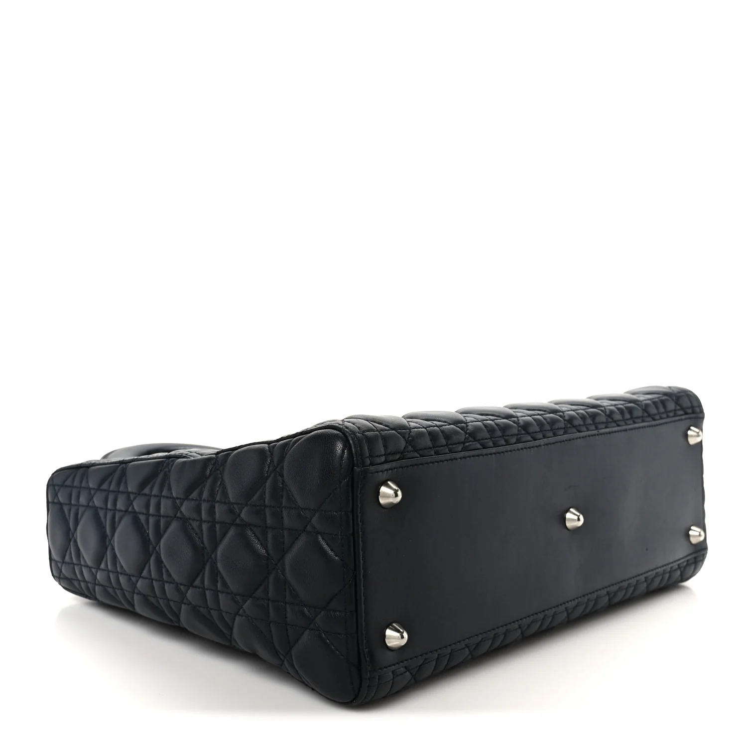 Lambskin Cannage Large Lady Dior Navy Blue - Image 4